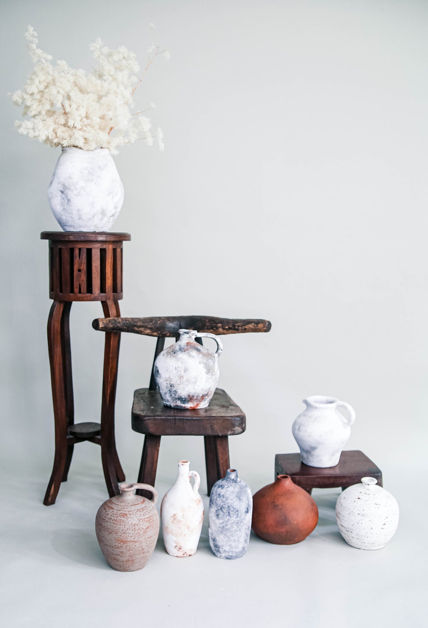 Balimbing Aged Jar Vase in White