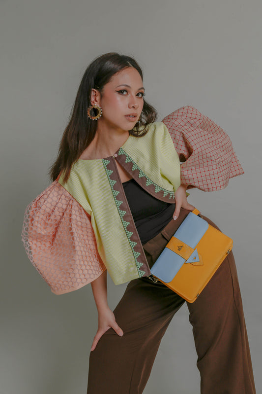 Modern Filipiniana Two-Way Top with Benguet Weave