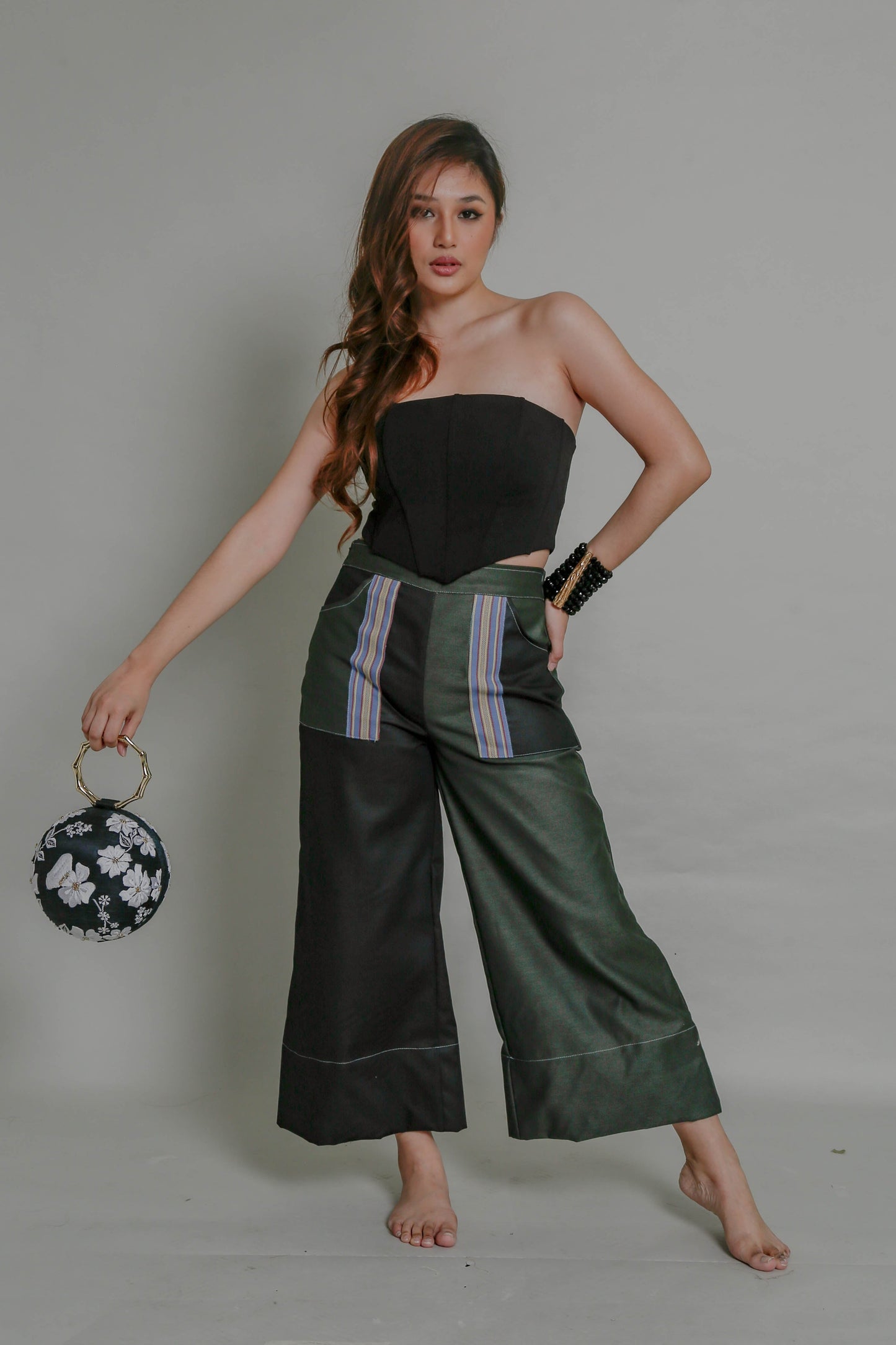 Kapares Mismatched Denim Pants with Pisyabit