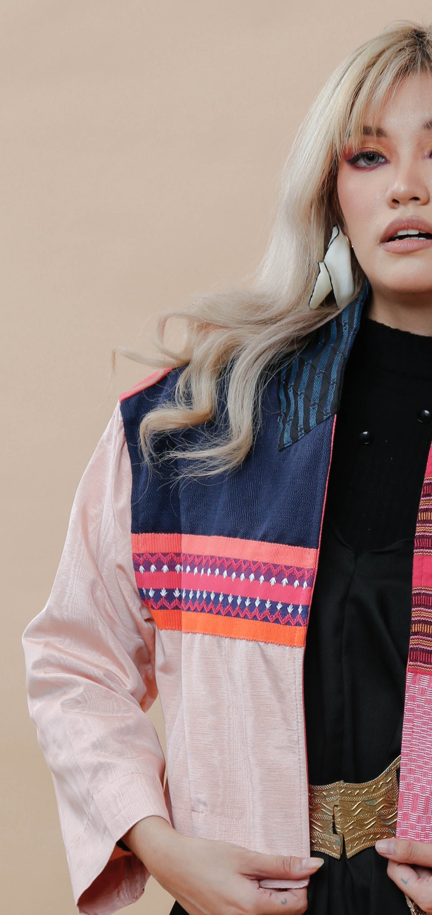 Rockstar Jacket in Pink Kalinga Weave of Cordillera