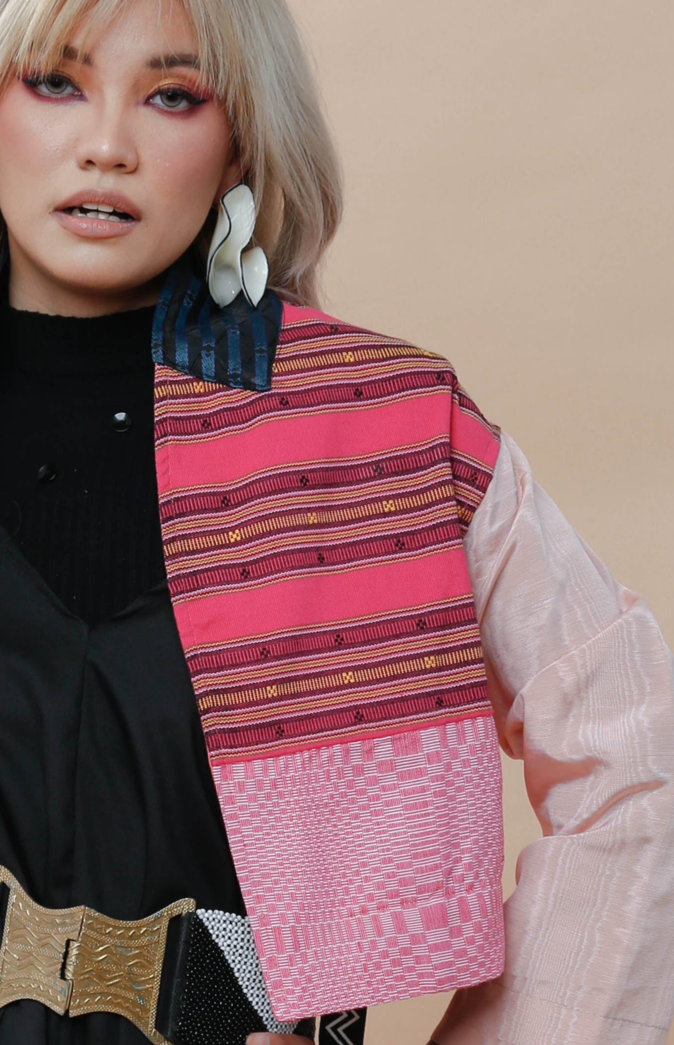 Rockstar Jacket in Pink Kalinga Weave of Cordillera