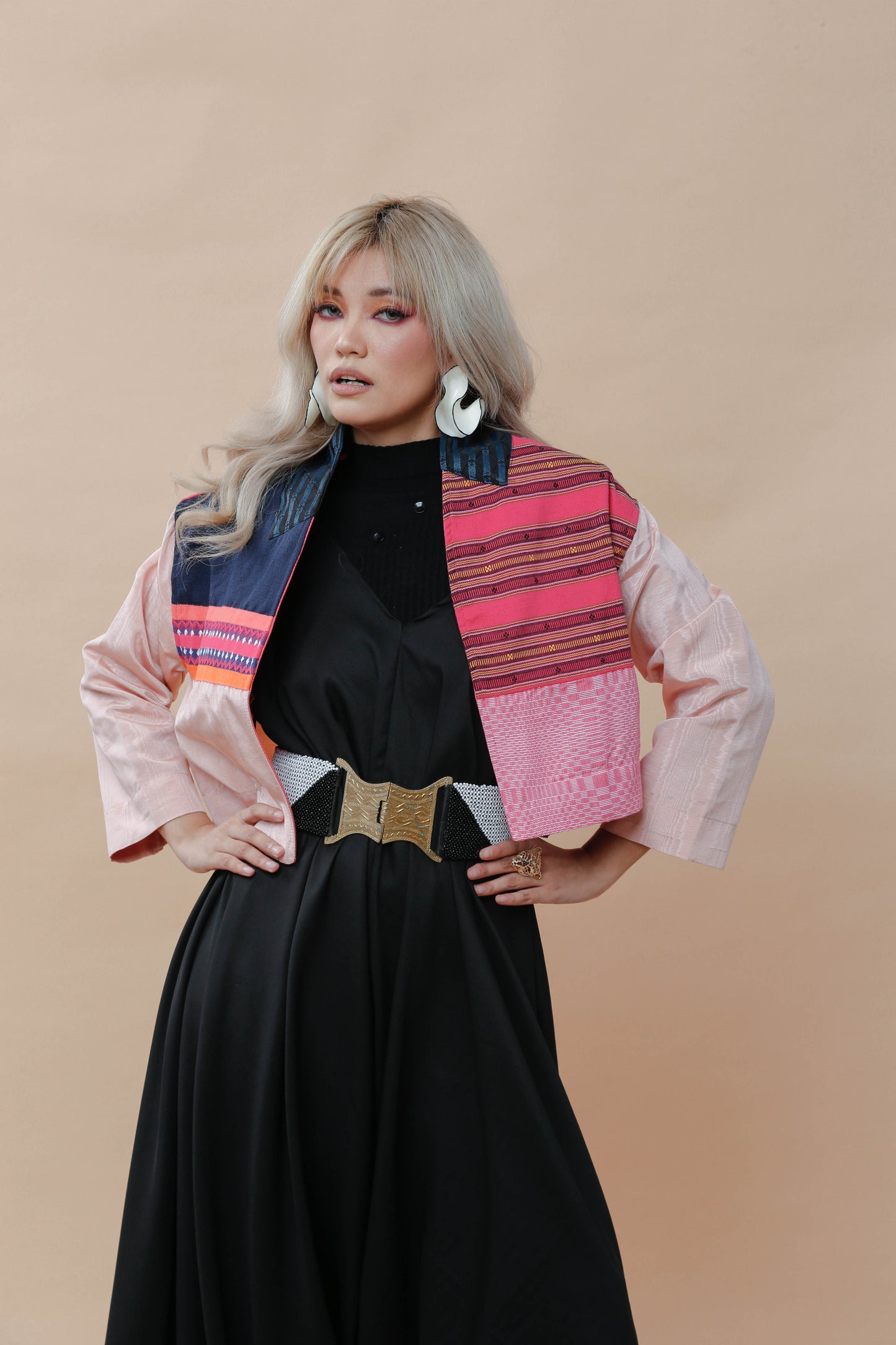 Rockstar Jacket in Pink Kalinga Weave of Cordillera