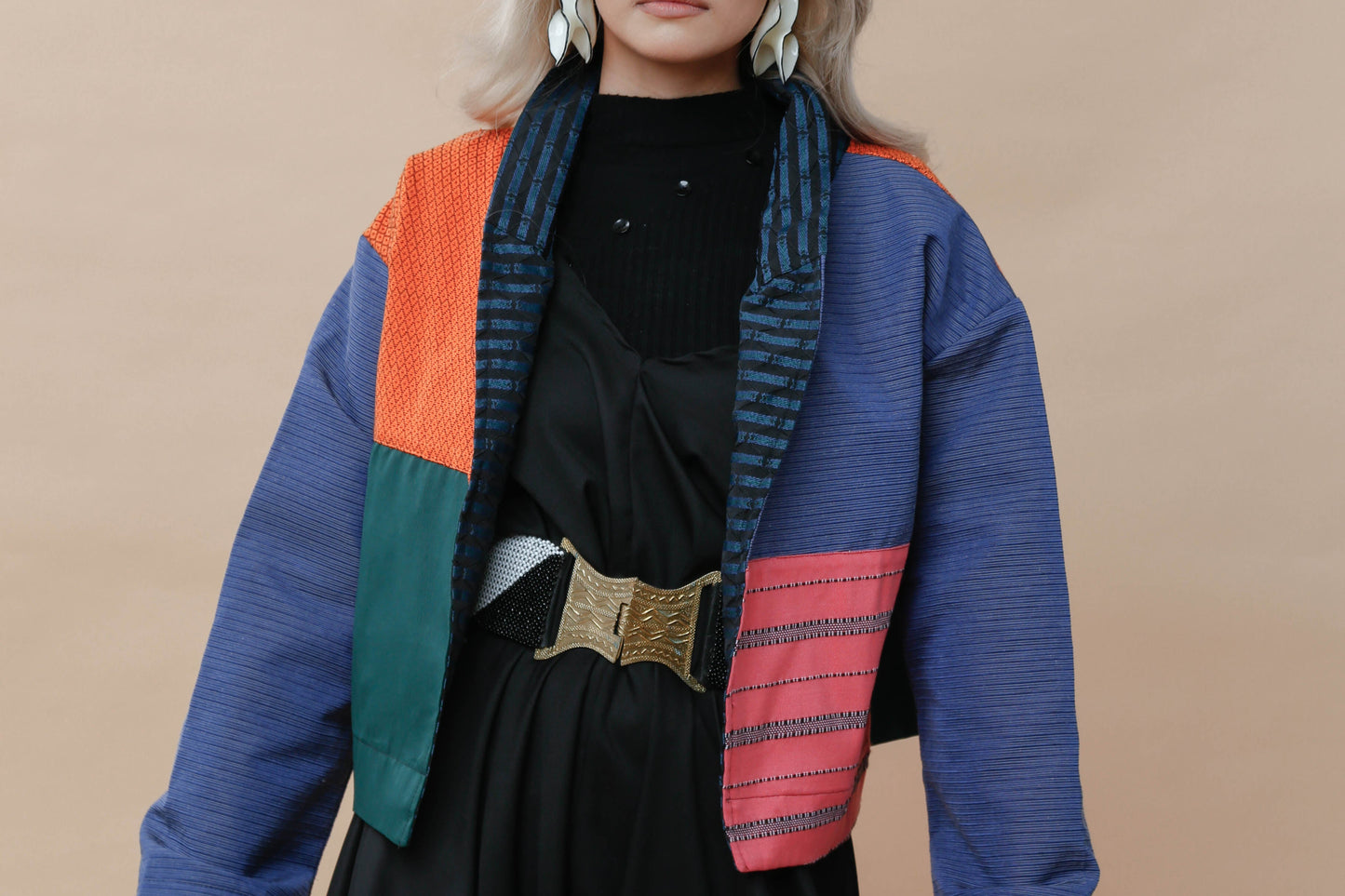Rockstar Jacket in Pink Orange Kalinga Weaves