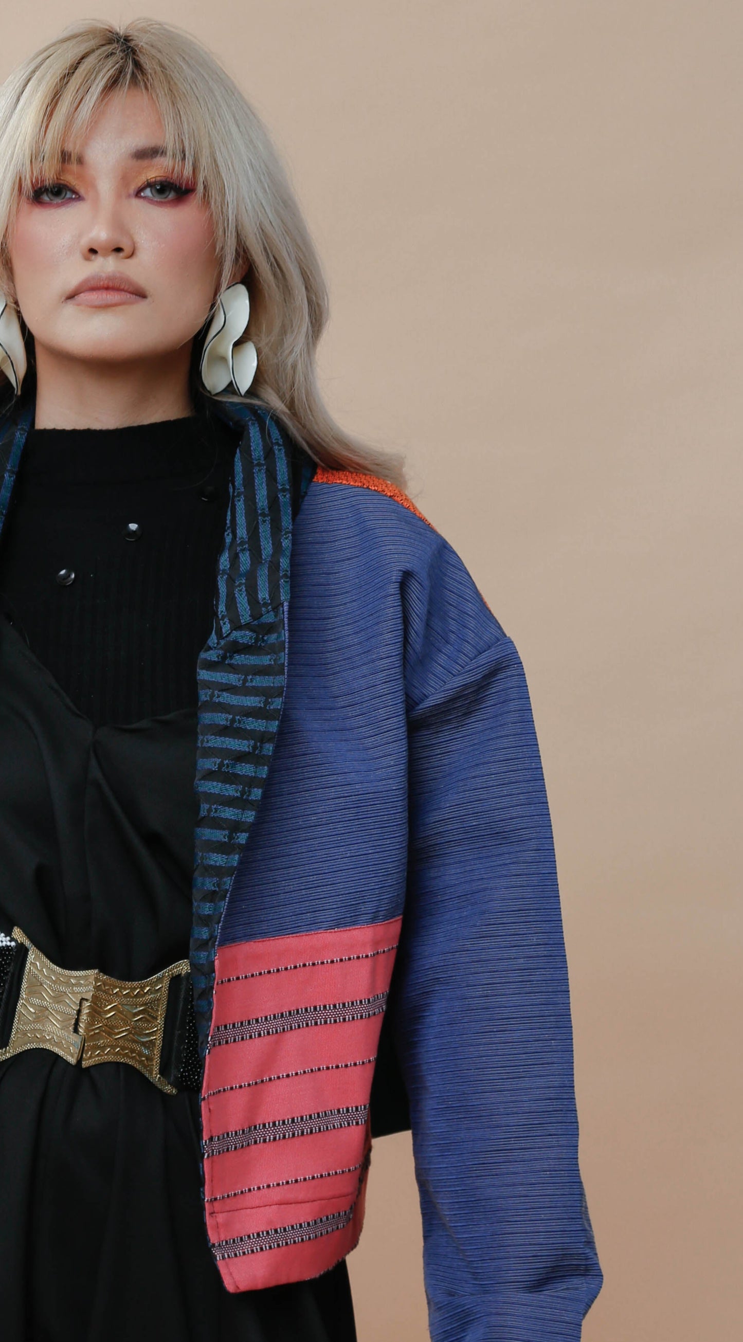 Rockstar Jacket in Pink Orange Kalinga Weaves