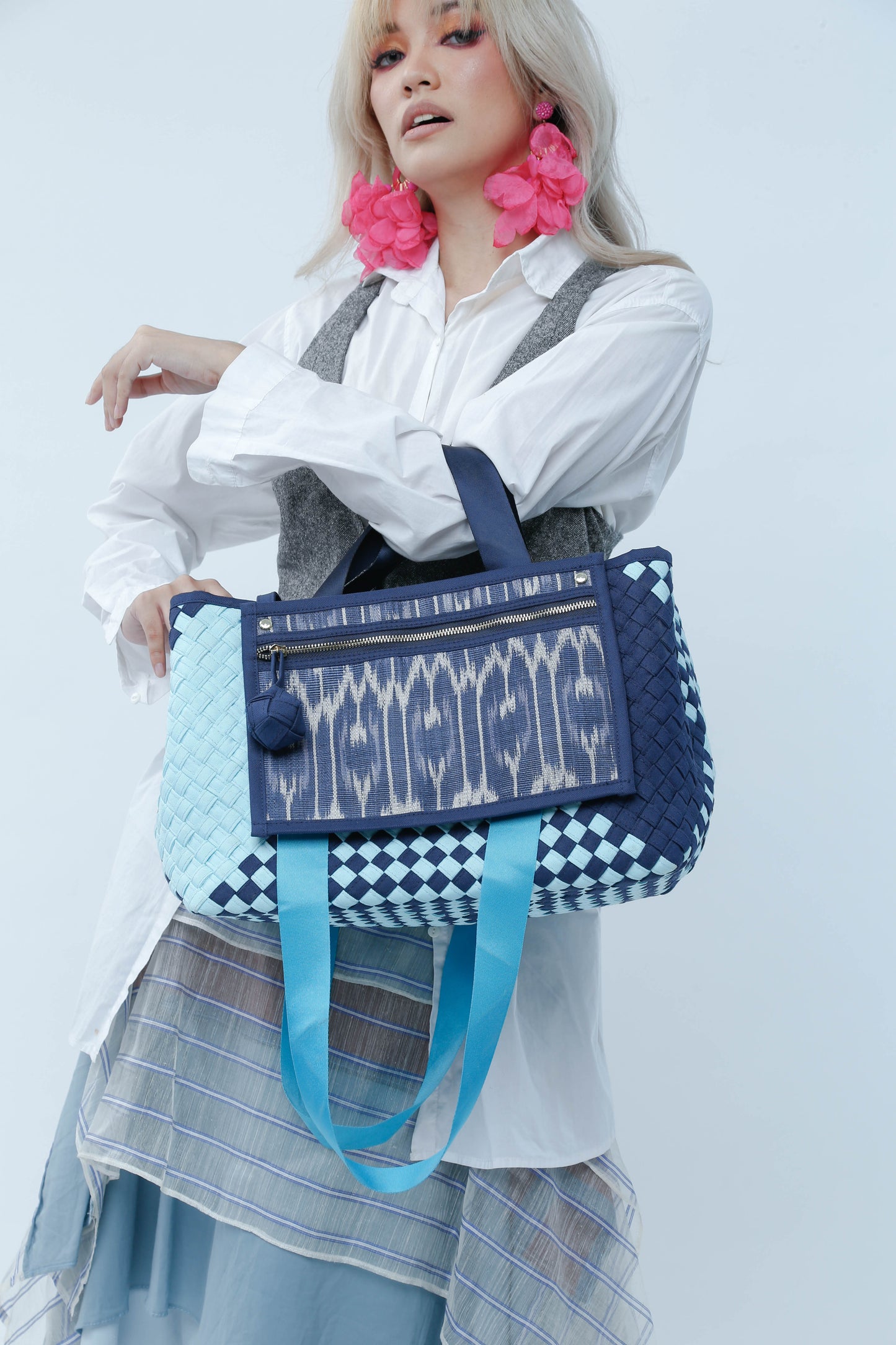 Manila Bag in Blue: Handwoven Handmade Tote Bag