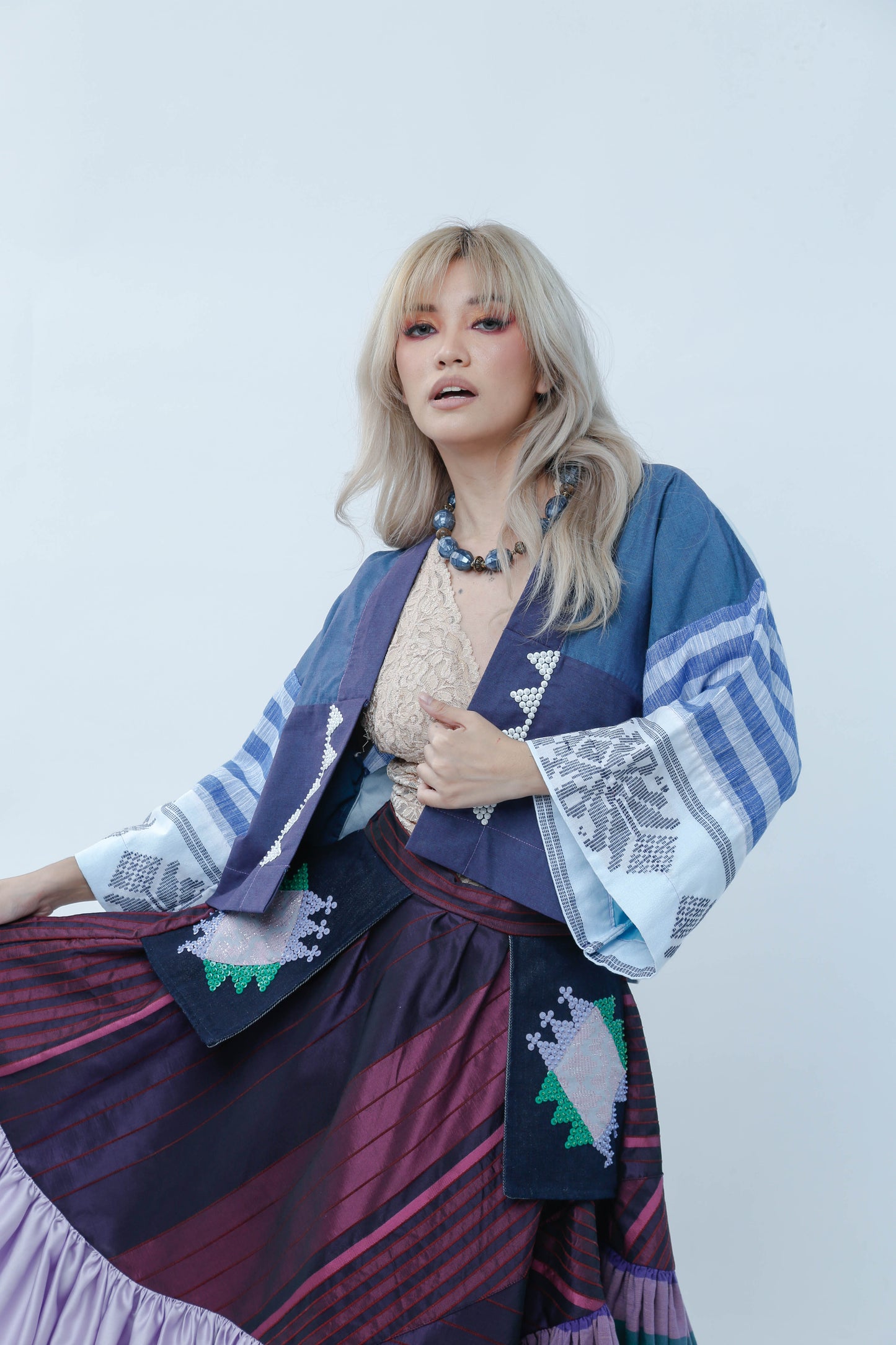 Ube Manila Skirt with Yakan Pockets