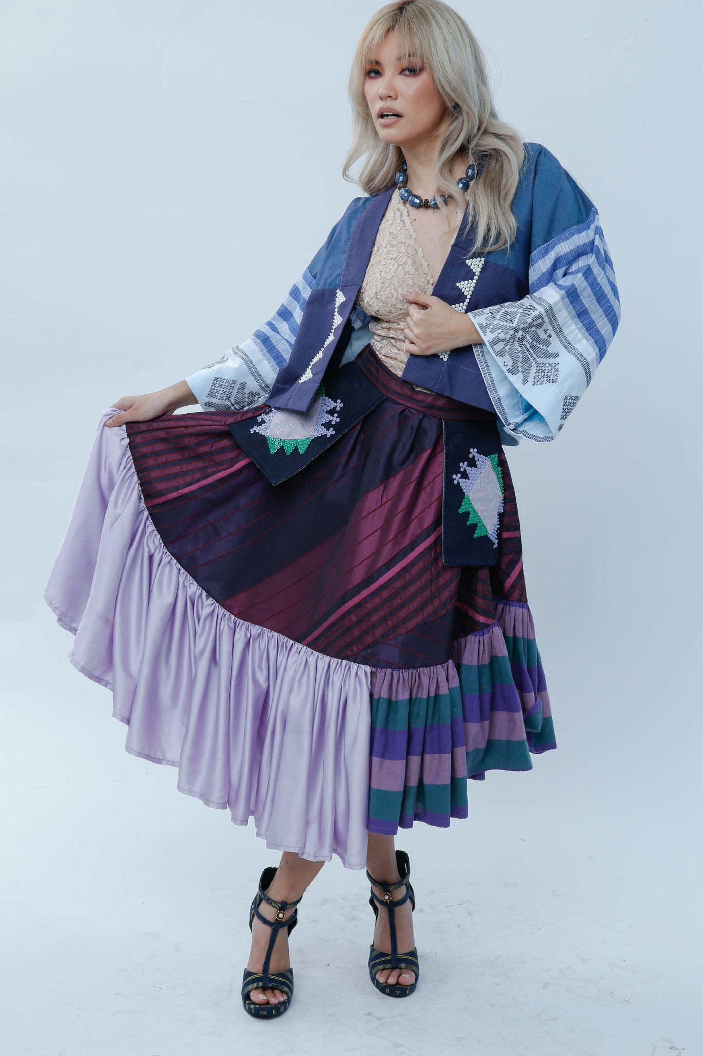 Ube Manila Skirt with Yakan Pockets