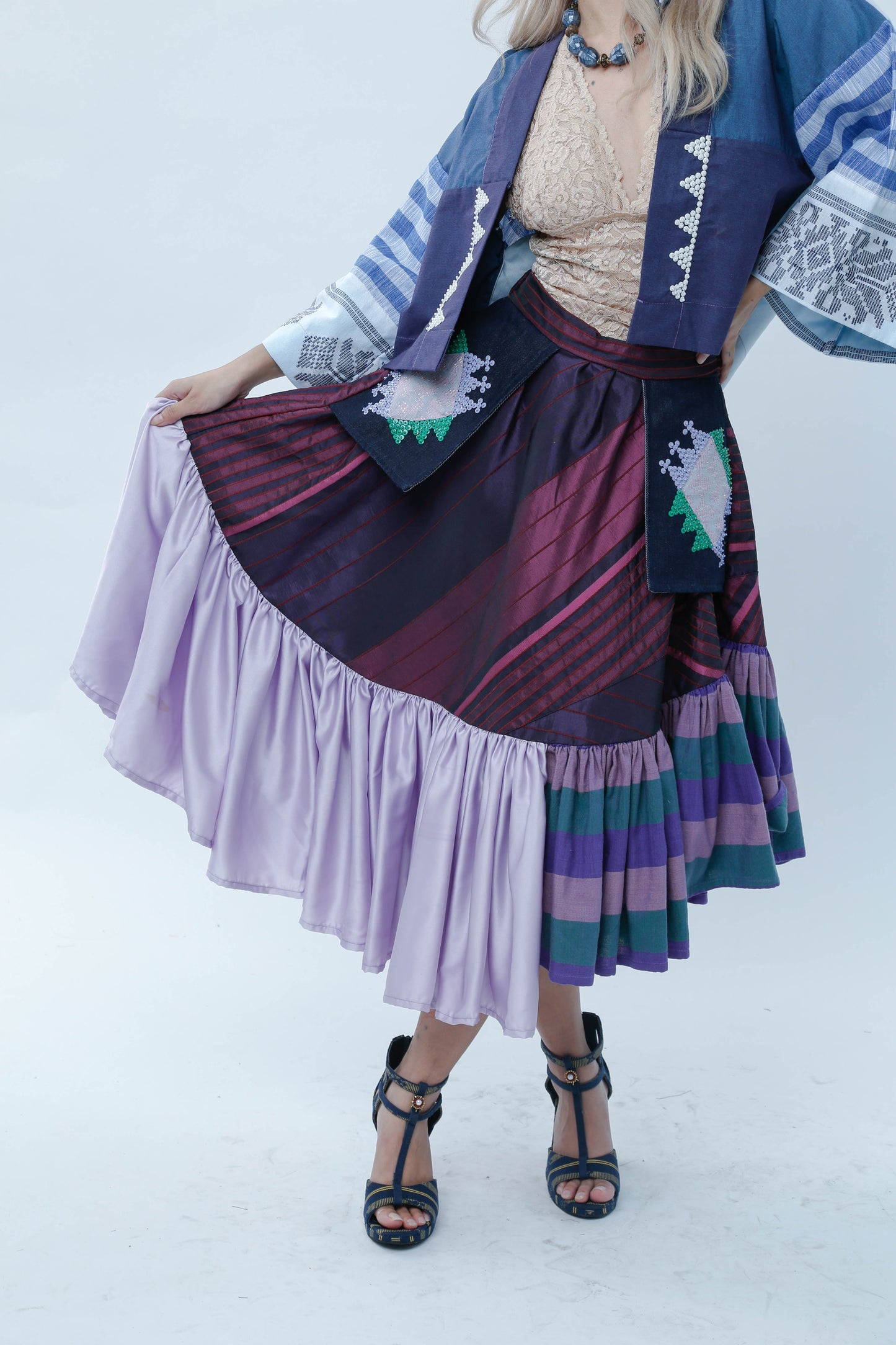 Ube Manila Skirt with Yakan Pockets