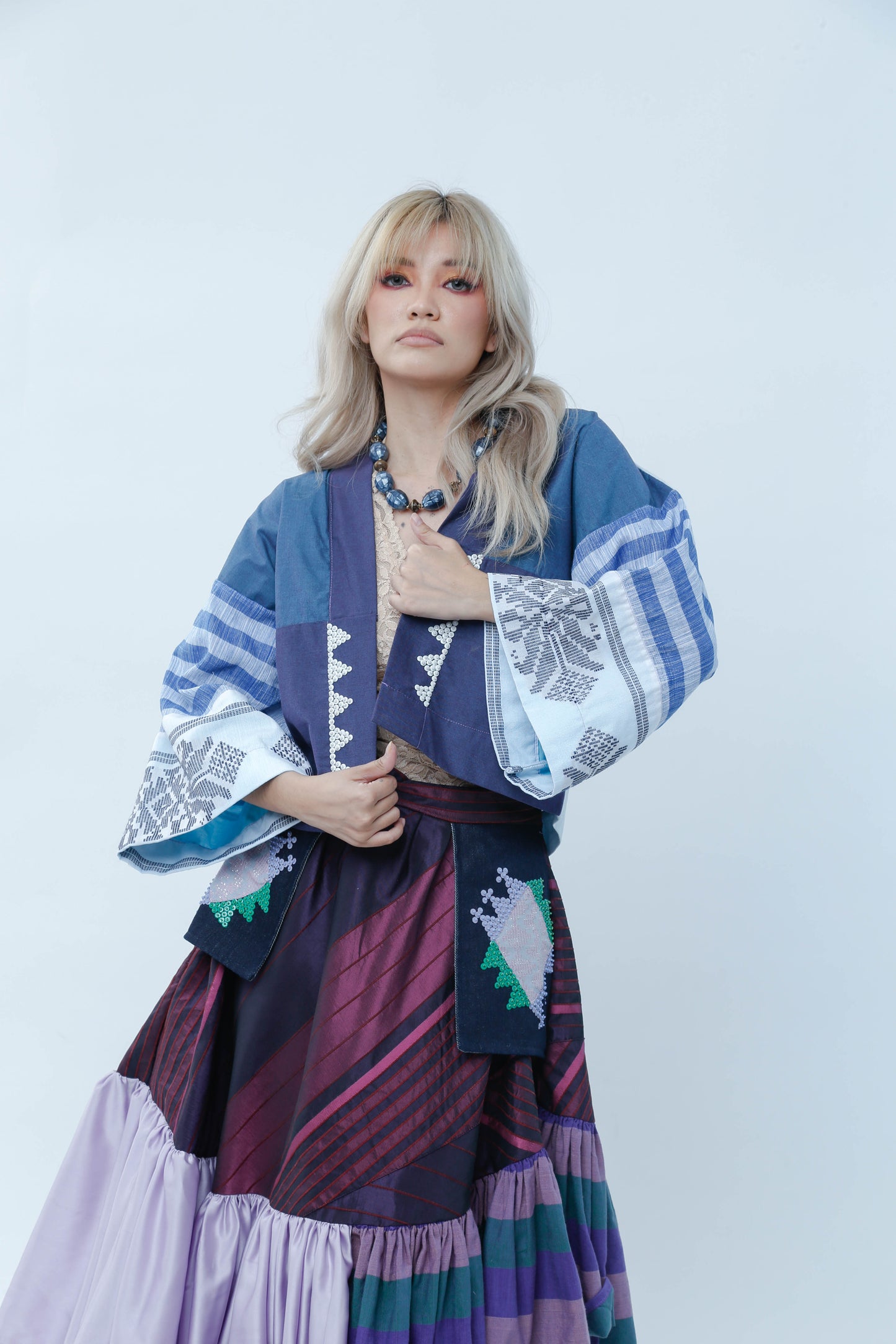 Ube Manila Skirt with Yakan Pockets