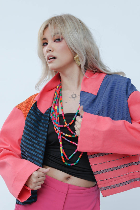 Rockstar Jacket in Salmon Green with Kalinga