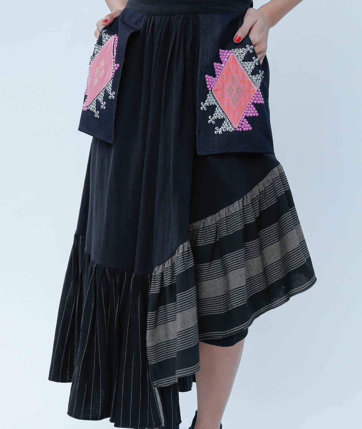Manila Skirt in Black with Yakan Pocket
