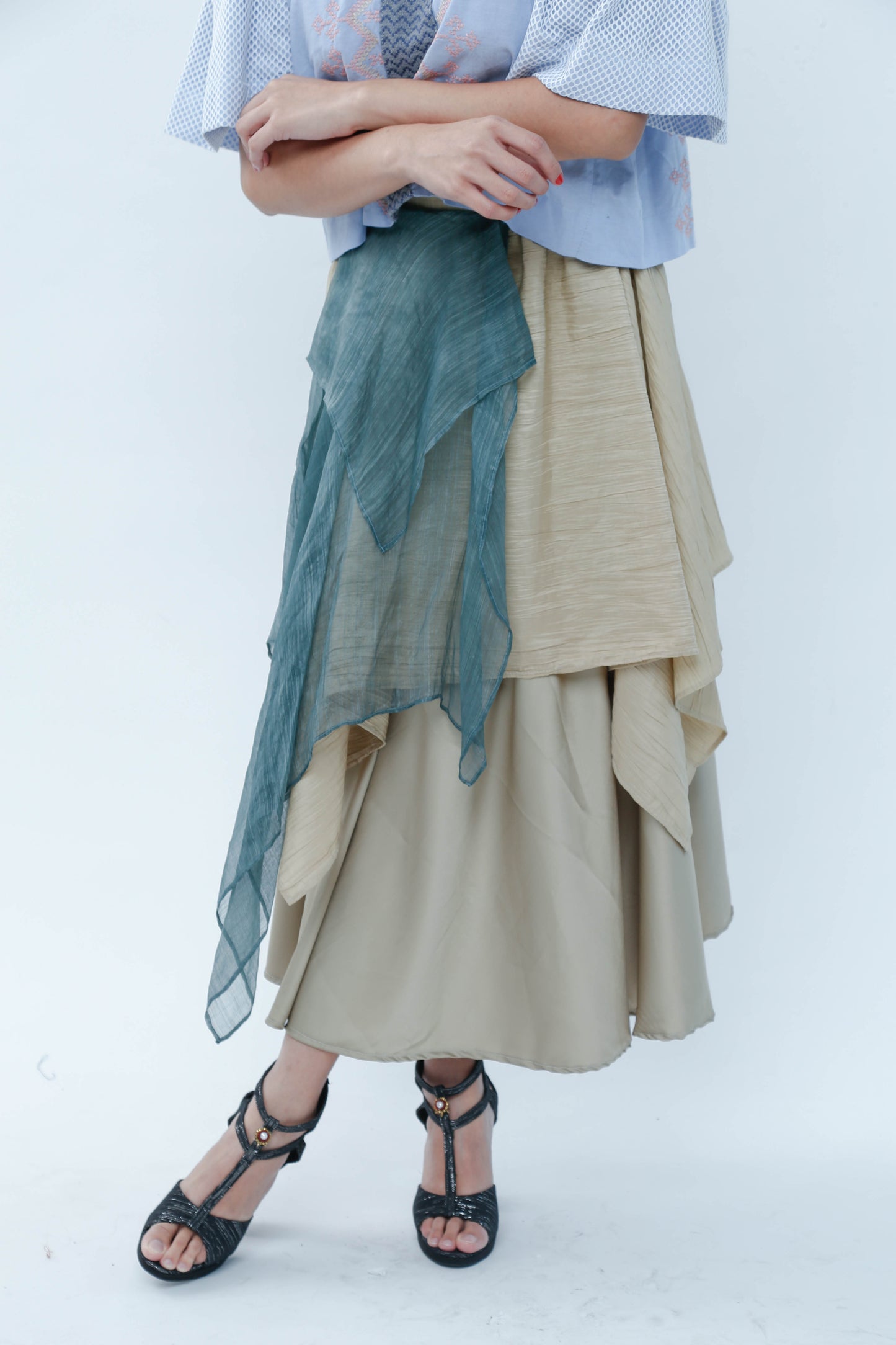Patong Patong Skirt With Blue Green Piña Flap