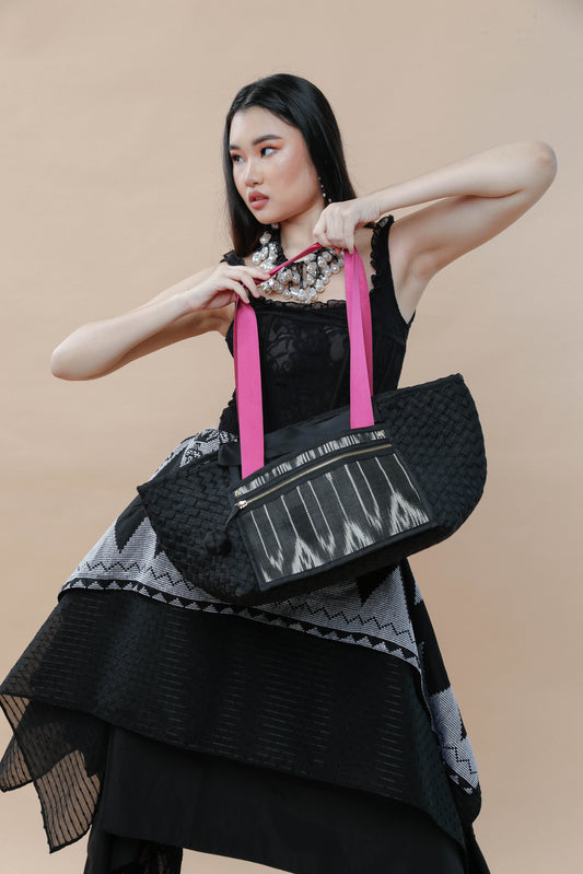 Manila Tote Bag with Black Tnalak of Cotabato