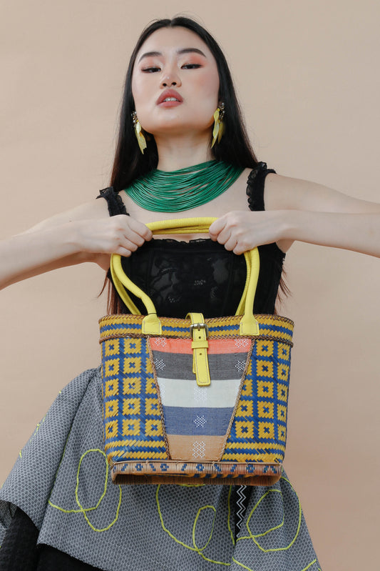 Detalye Bamboo Bag by the Teduray Tribe with Yellow Cow Skin