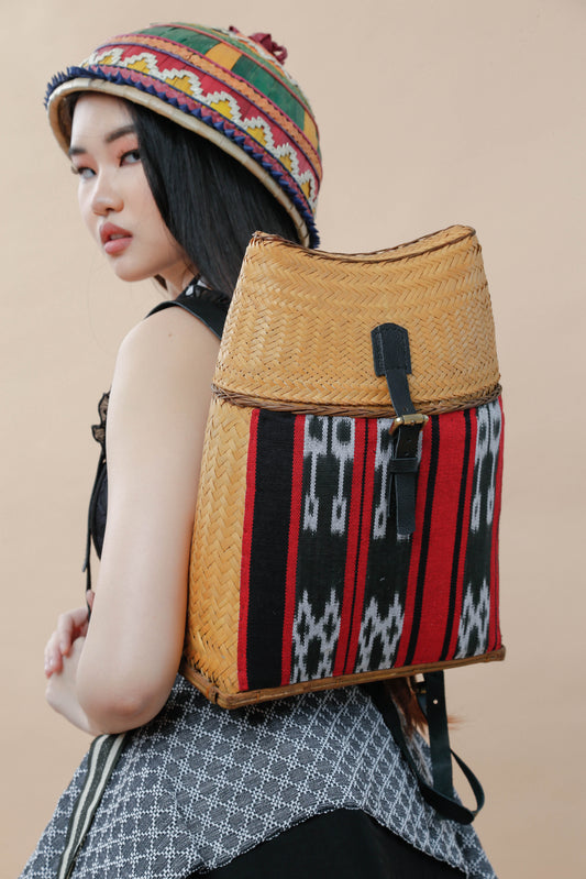 Detalye Bambook Backpack by the Teduray Tribe with Ikat Weave of Cordillera