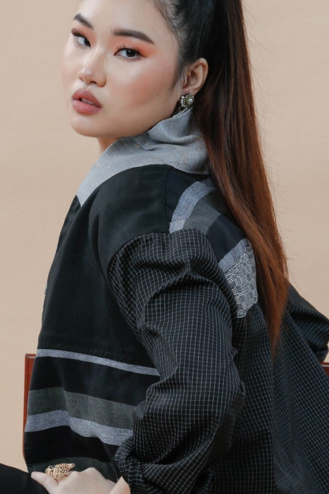 Rockstar Jacket in Black Binakol and Kantarines Stripes