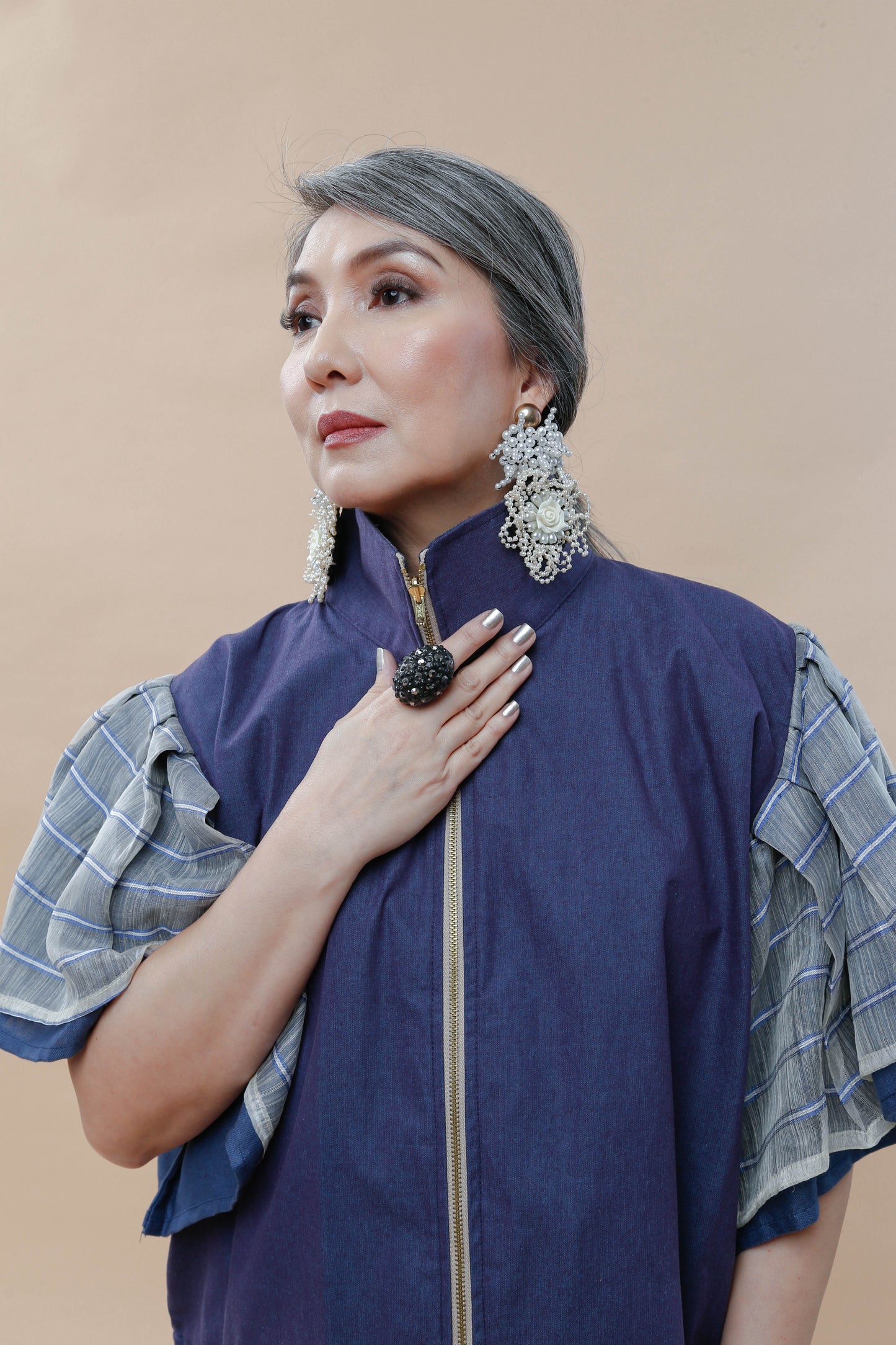 Gantimpala in Stripes Blue Pina Weave of Aklan