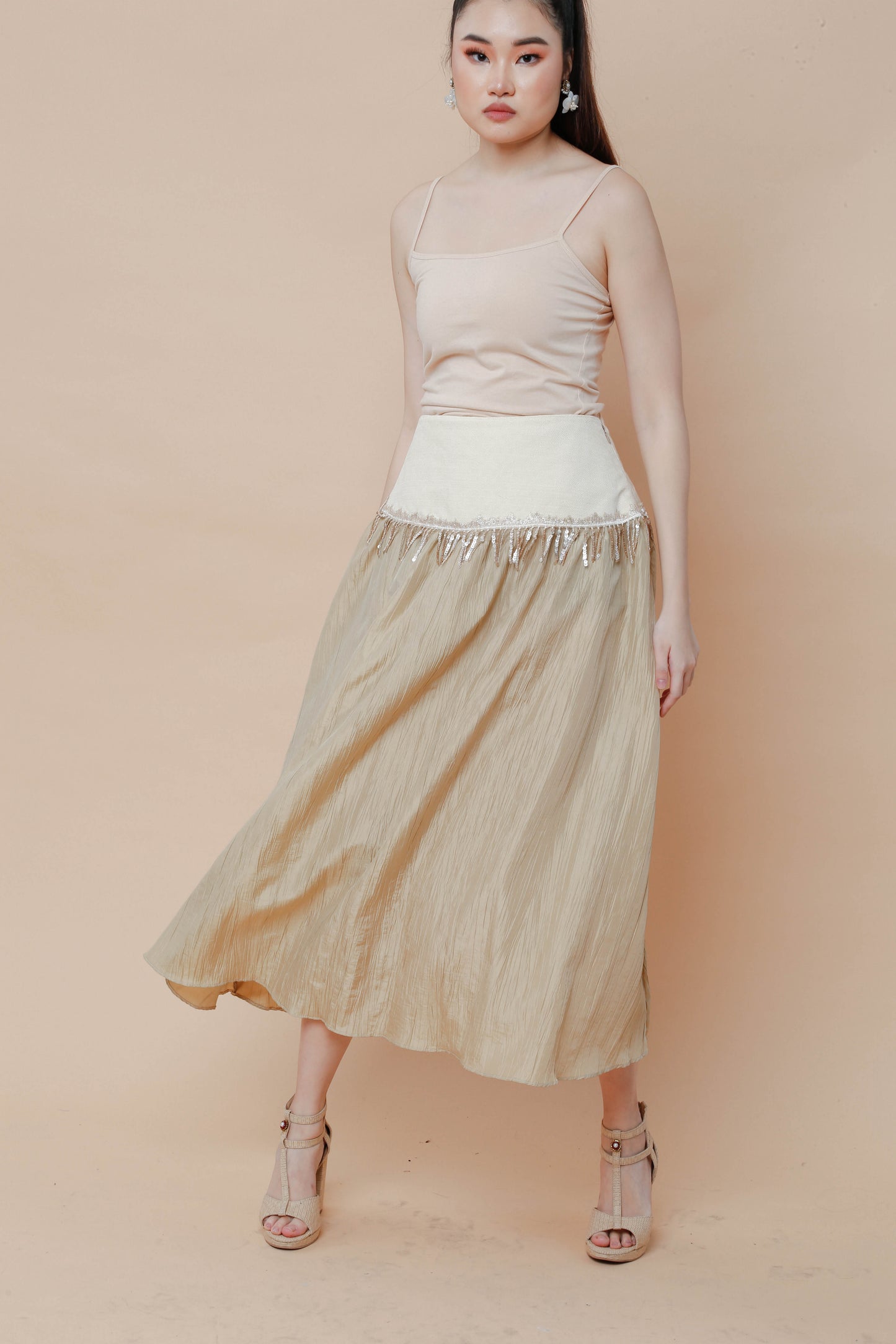 Belly Dance Skirt in Cream Kalinga Weave