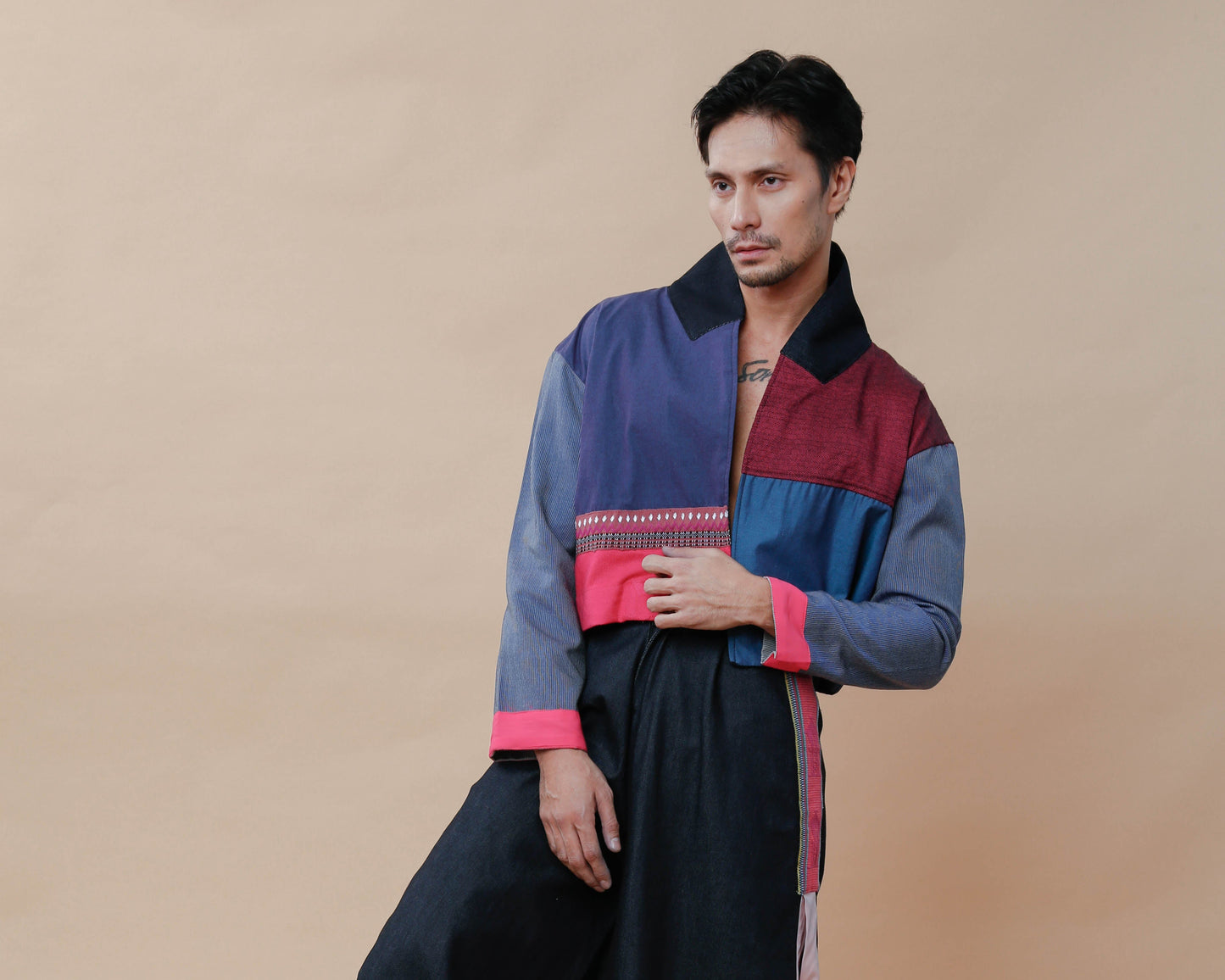 Rockstar Jacket in Maroon Blue