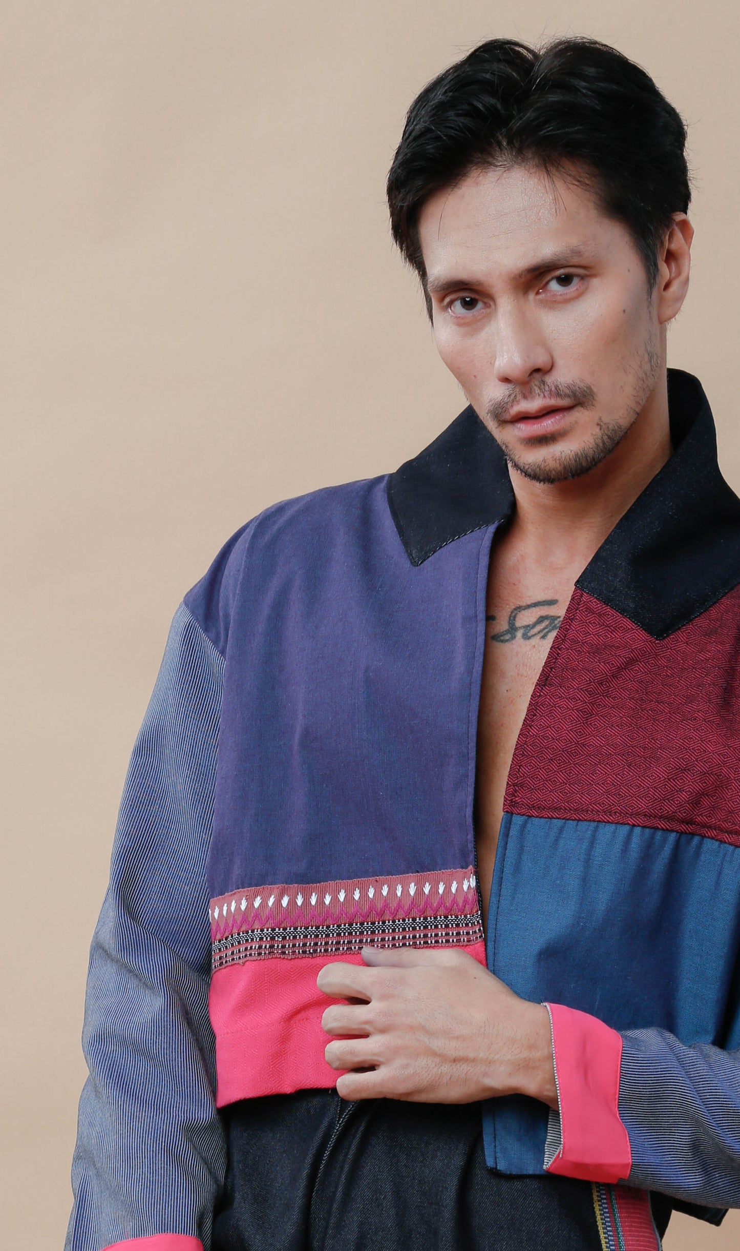Rockstar Jacket in Maroon Blue