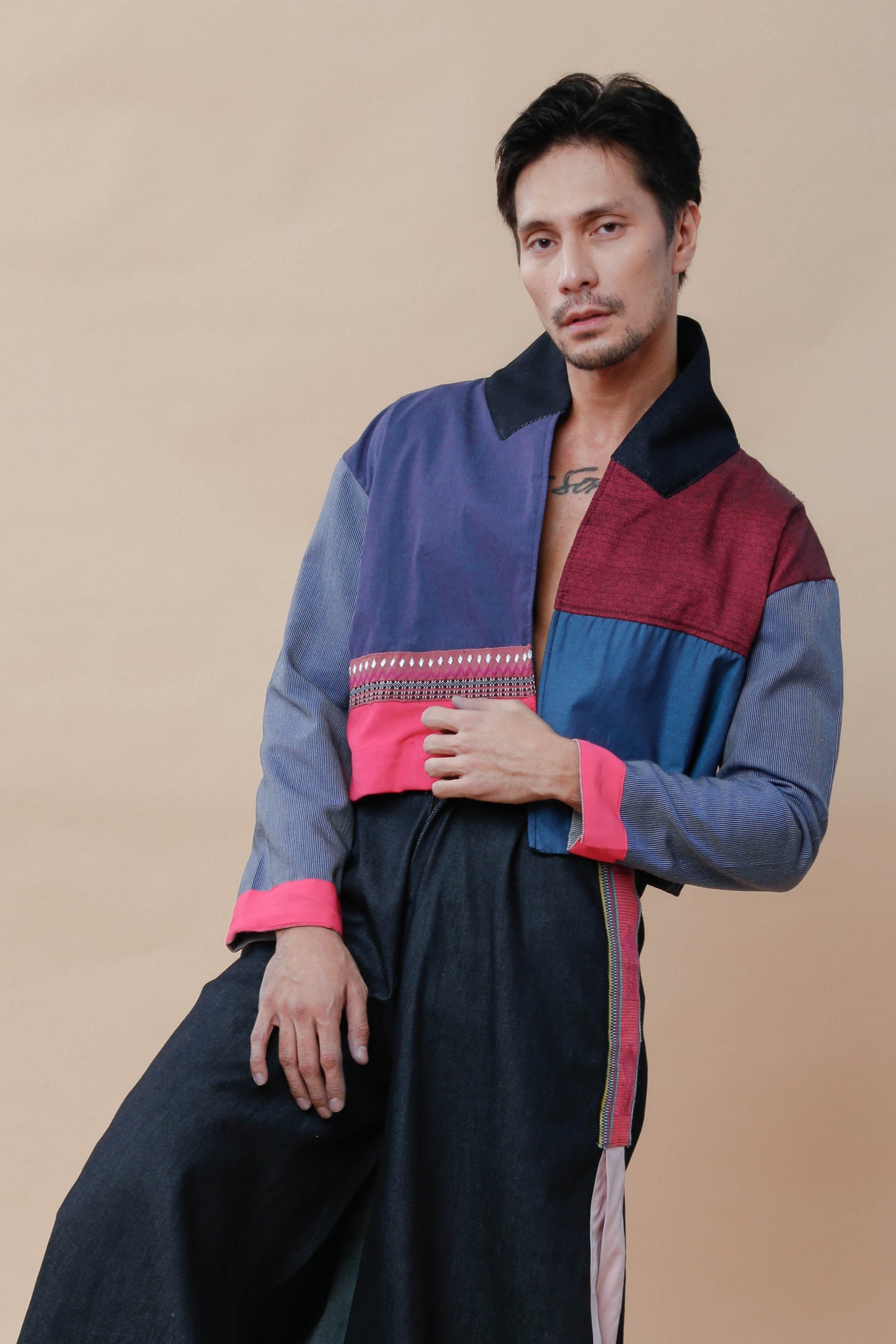 Rockstar Jacket in Maroon Blue