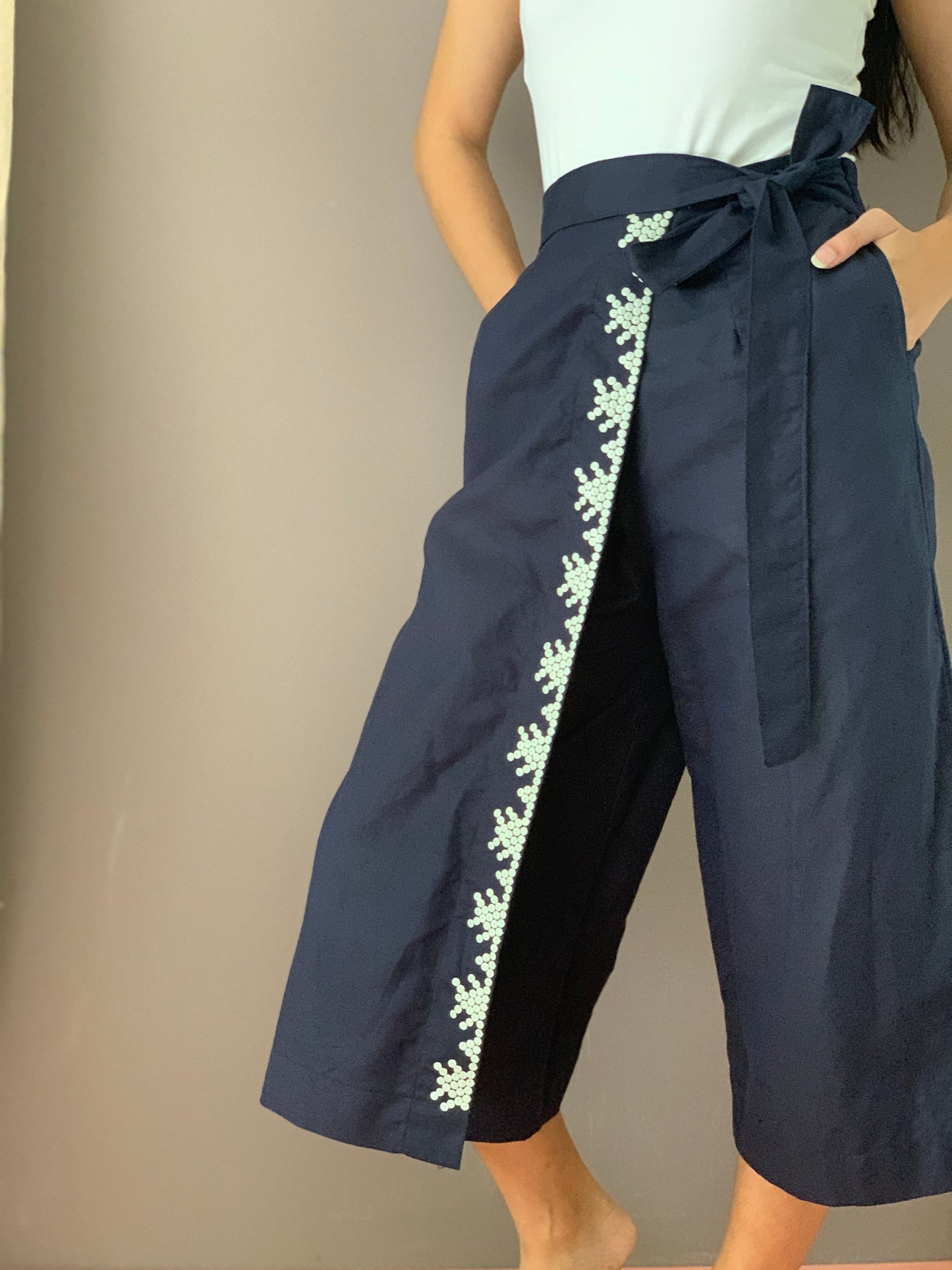 Lakwatsa Wrap Pants Handwoven by T'boli Tribe in Blue