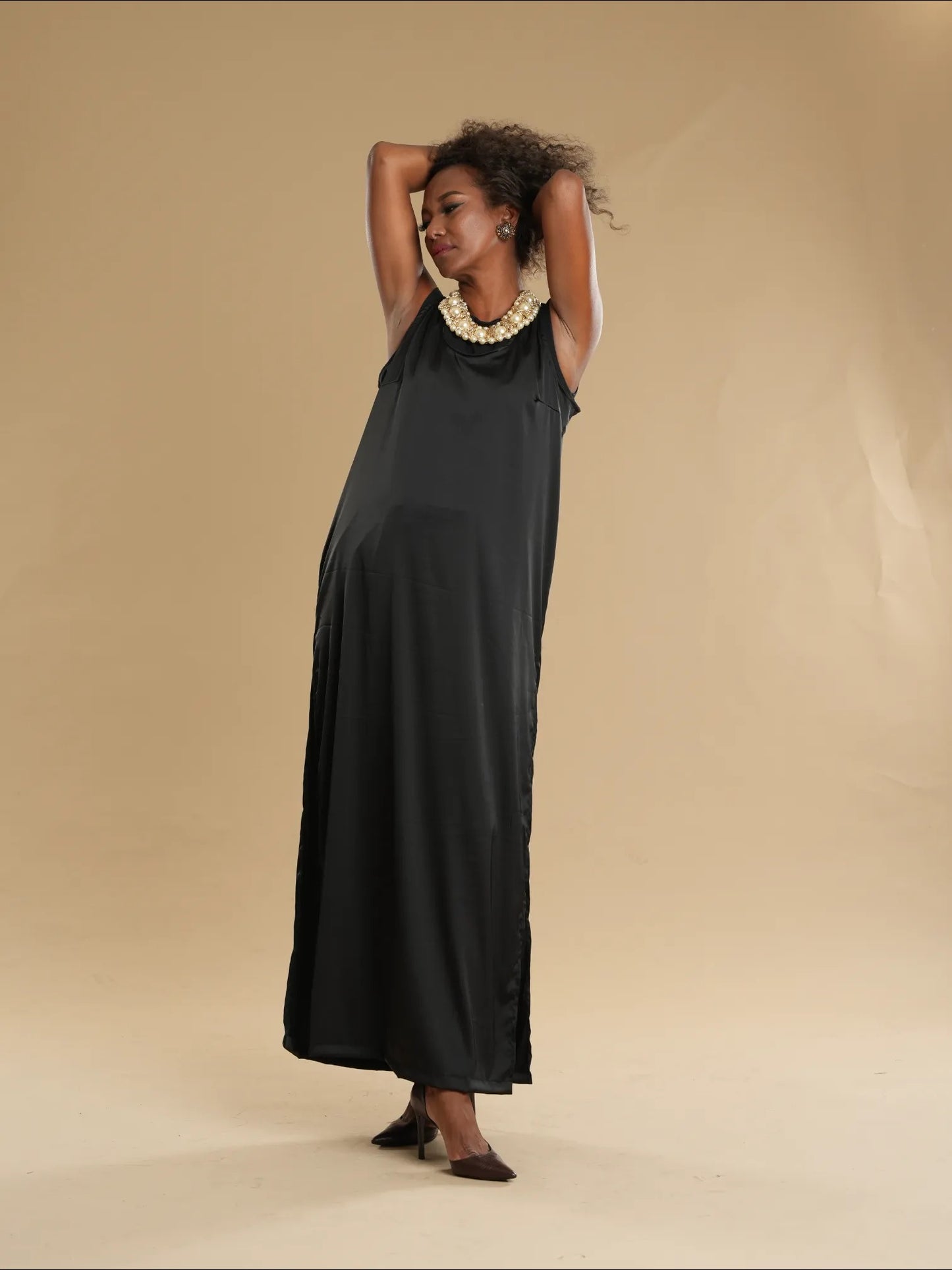 Modern Filipiniana Black Tnalak with Sibagat Abaca Stripes