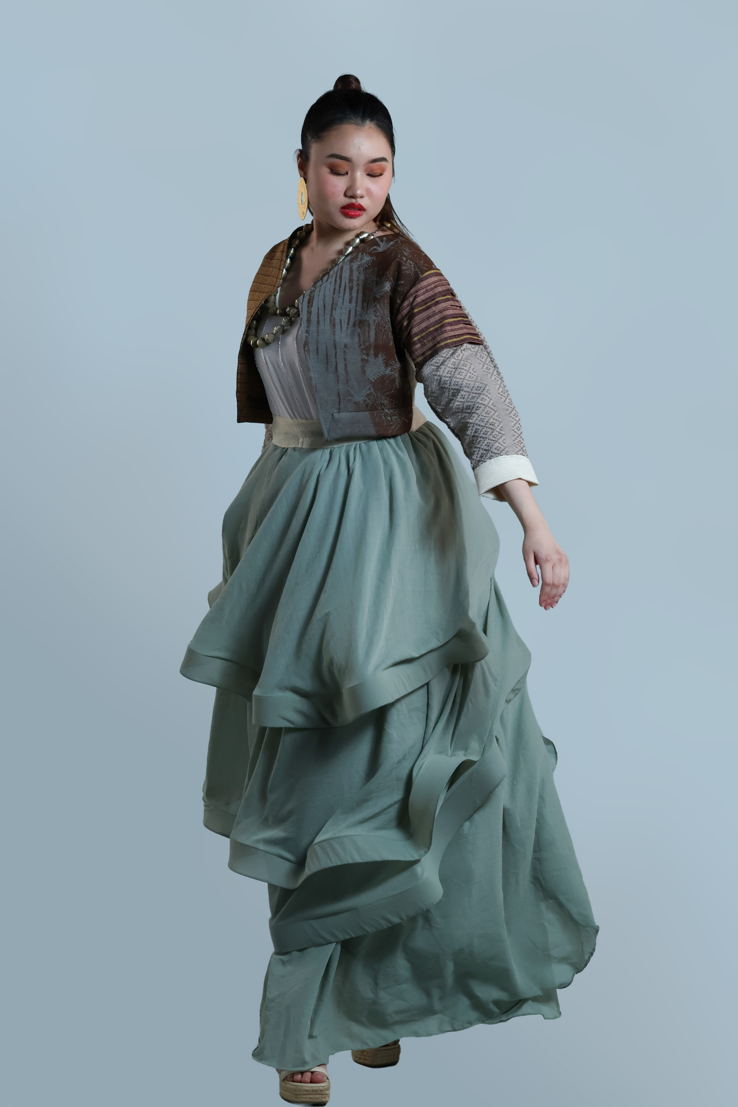 MALANDI WRAP SKIRT IN SAGE GREEN