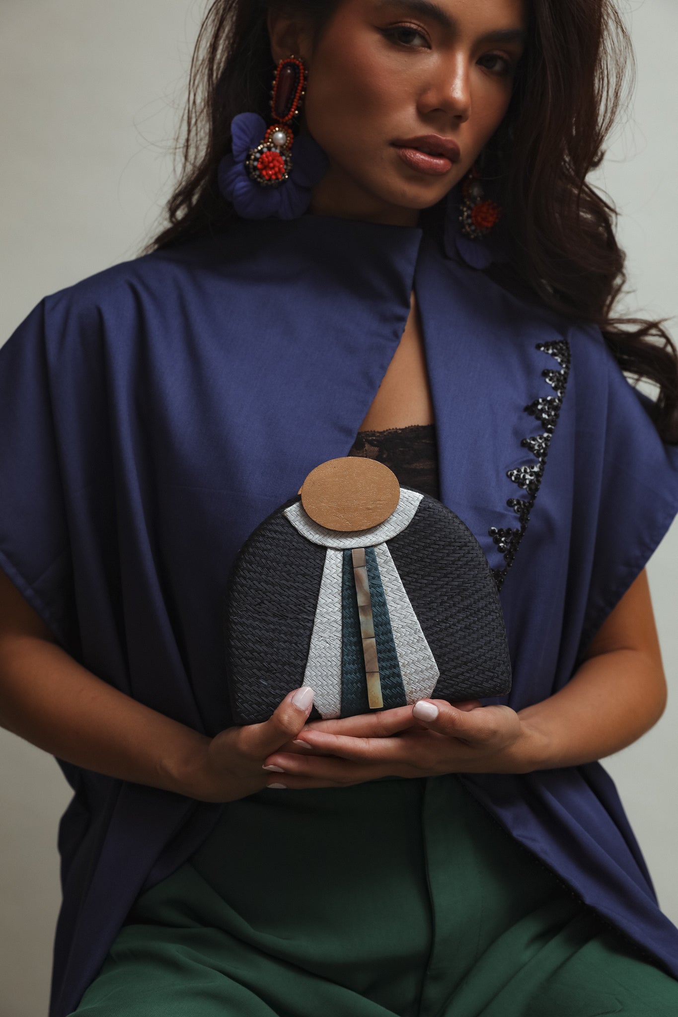 Integrity Blue Hardshell Buntal Clutch