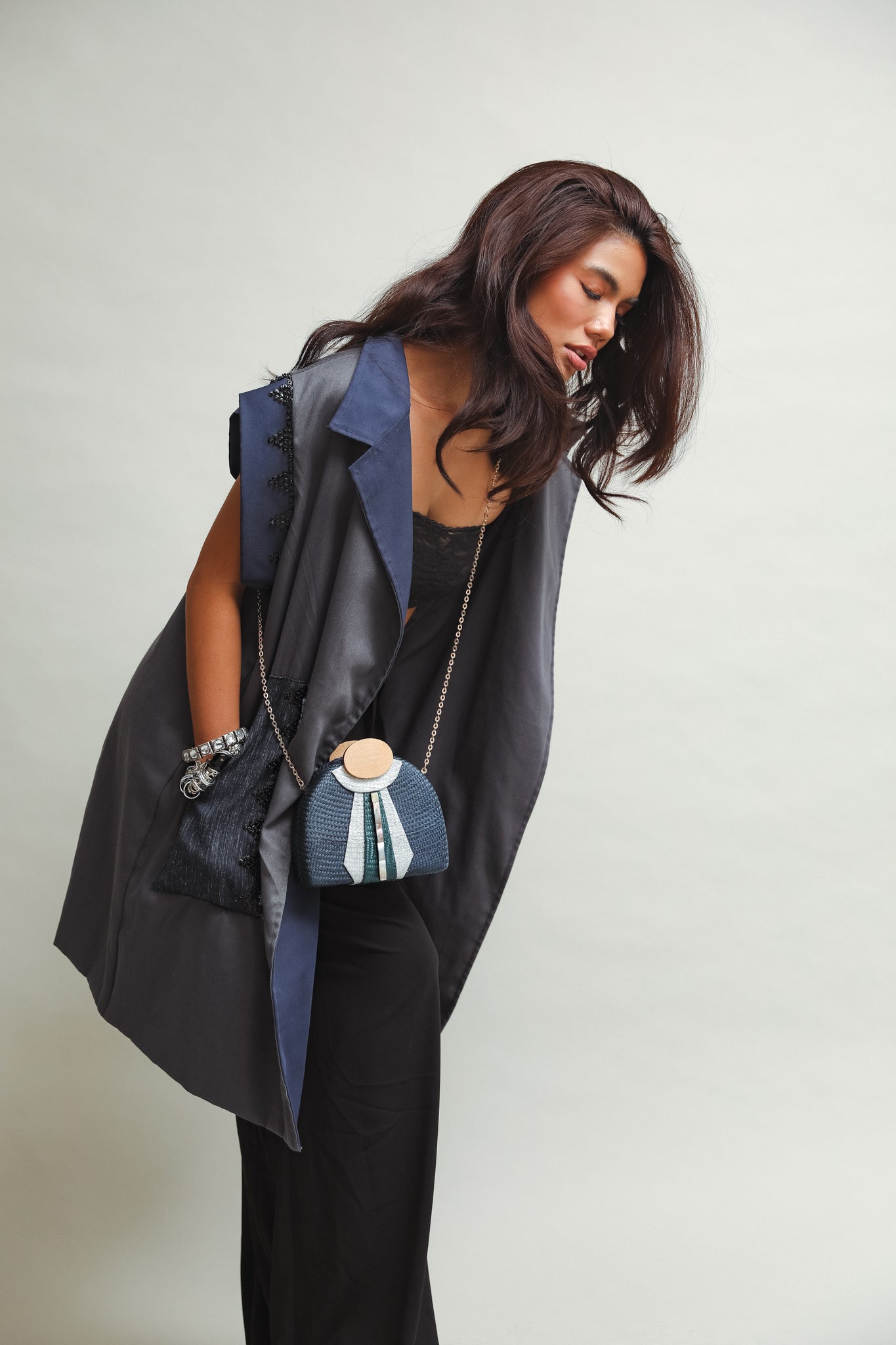 Integrity Blue Hardshell Buntal Clutch