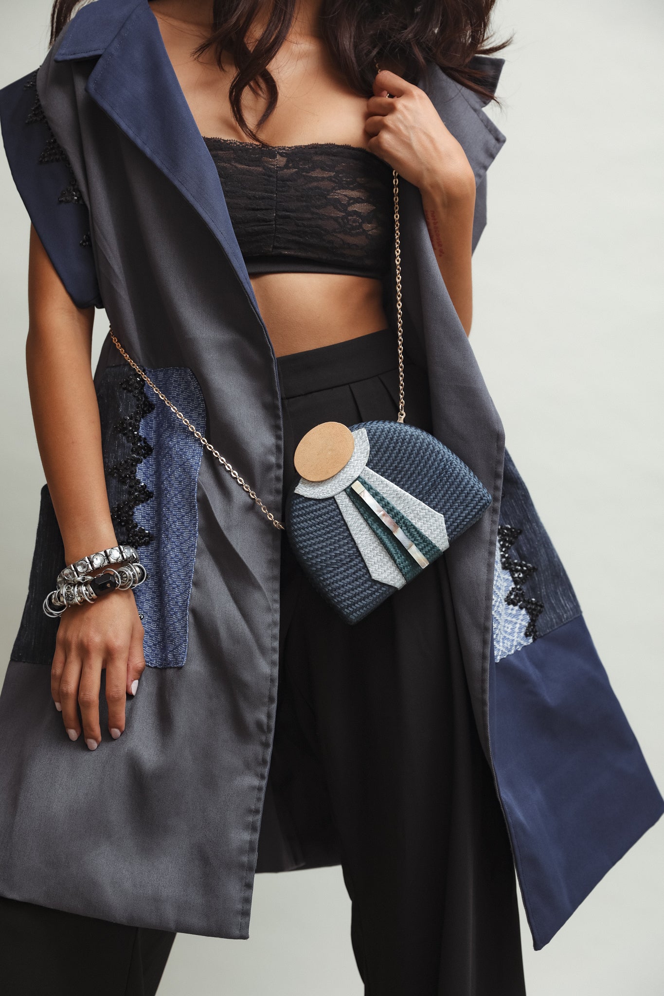 Integrity Blue Hardshell Buntal Clutch