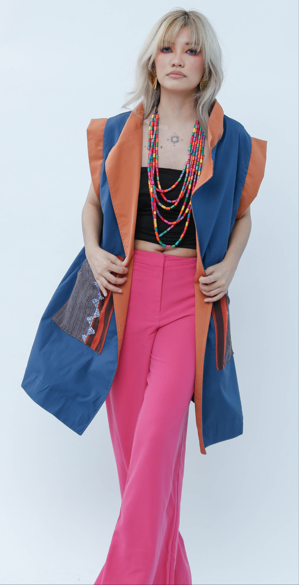 Inusara Trench in Blue Brown with Kantarines