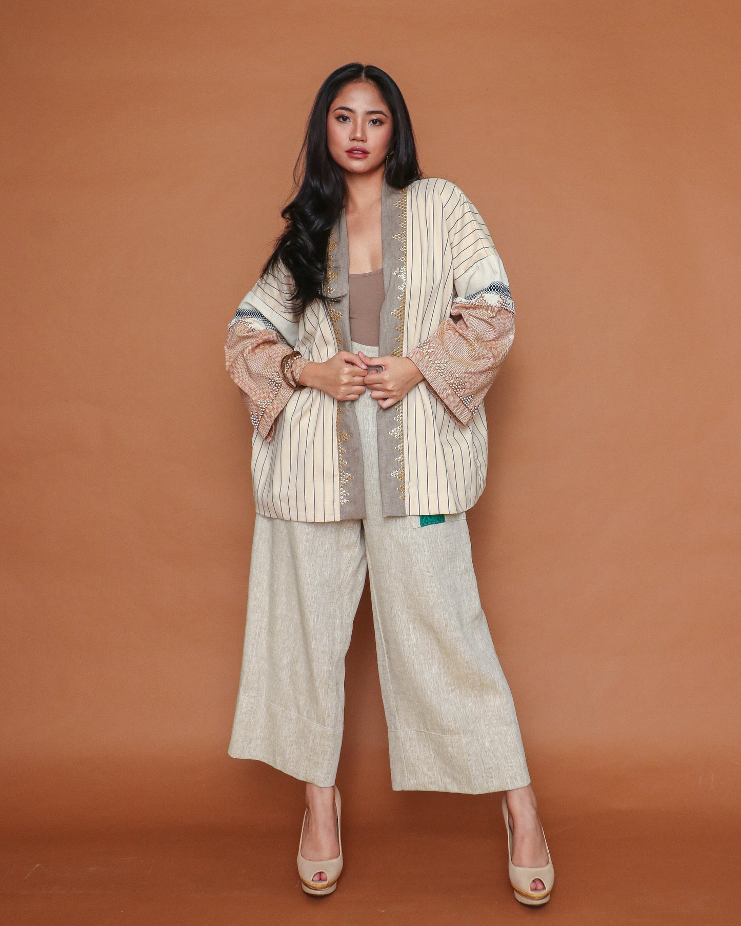 Gabing Mapayapa in Binakol and Contemporary Negros Weave Earth Tones (1 Line)