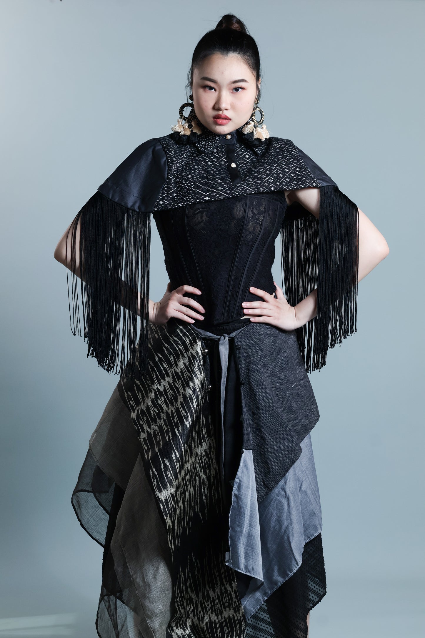 KABOGERA WRAP SKIRT IN BLACK TNALAK OF SOUTH COTABATO