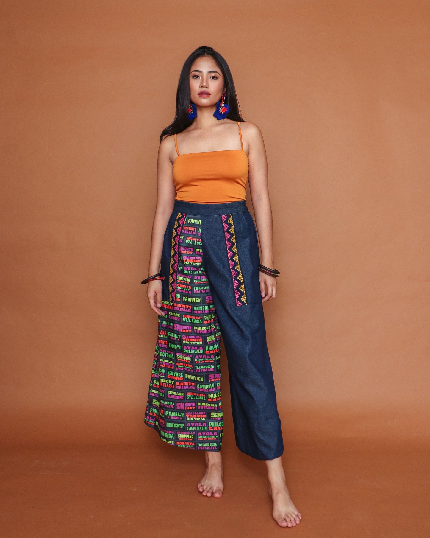 Laagan Pants with Deep Pockets in Denim and Langkit Strap