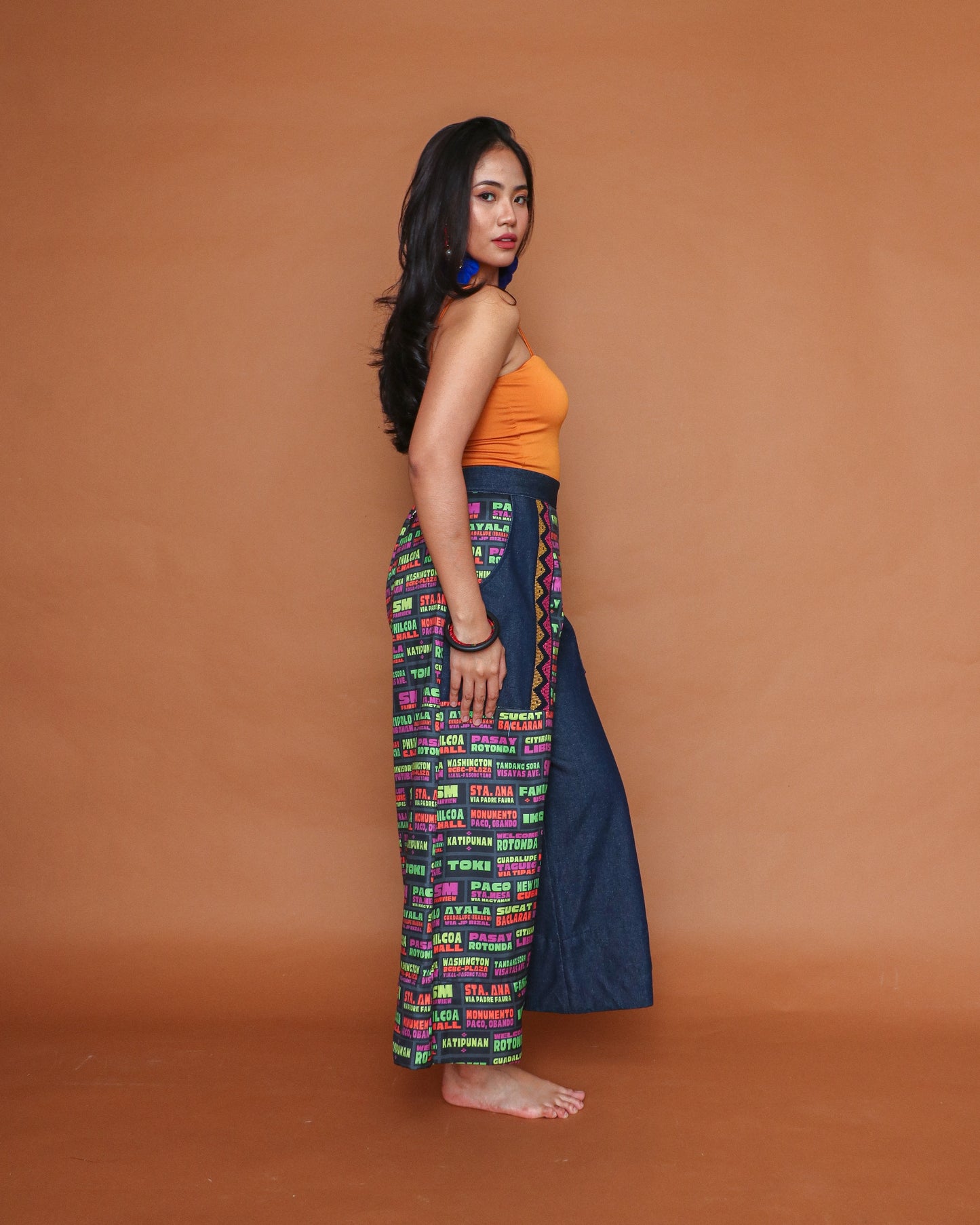 Laagan Pants with Deep Pockets in Denim and Langkit Strap