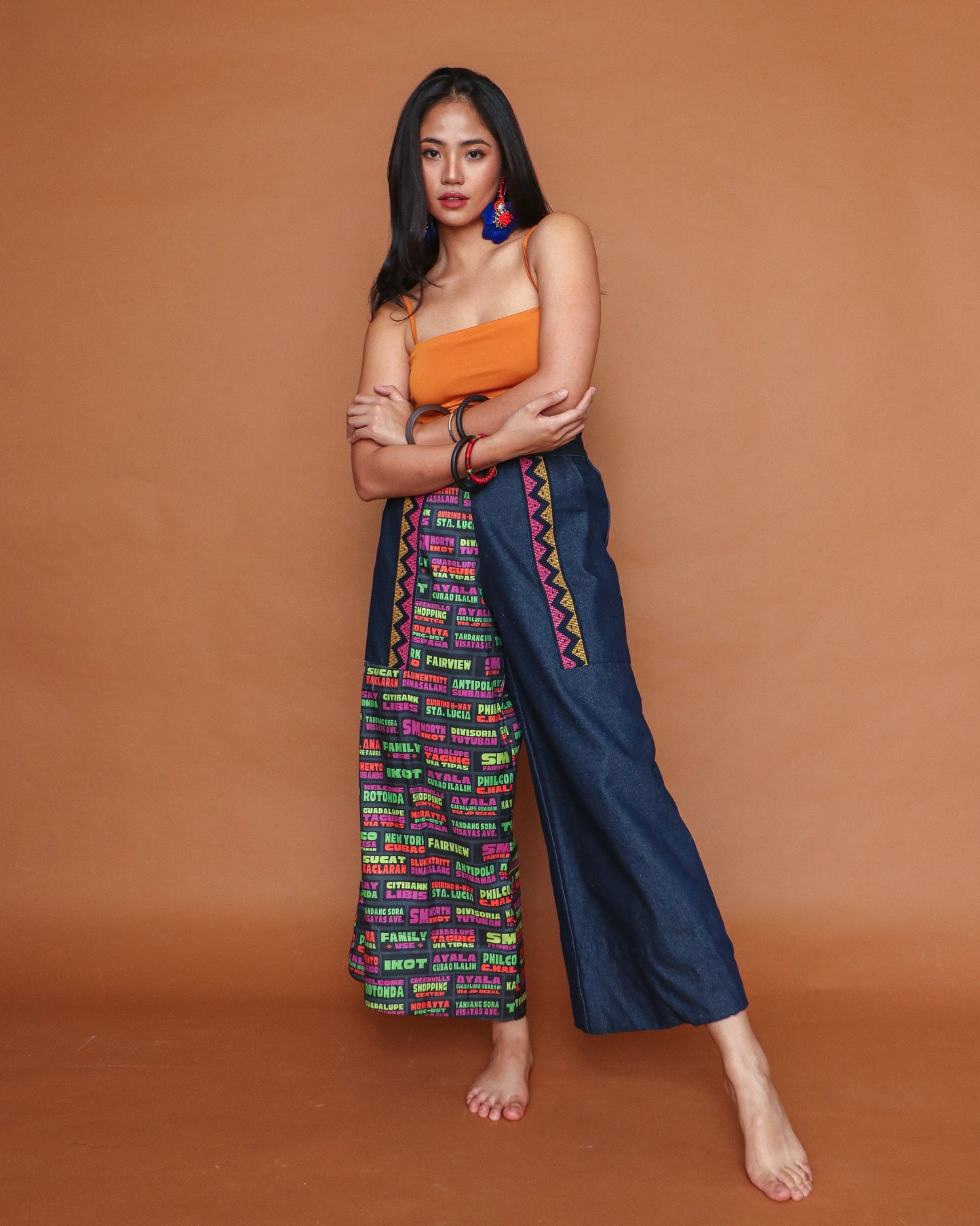 Laagan Pants with Deep Pockets in Denim and Langkit Strap