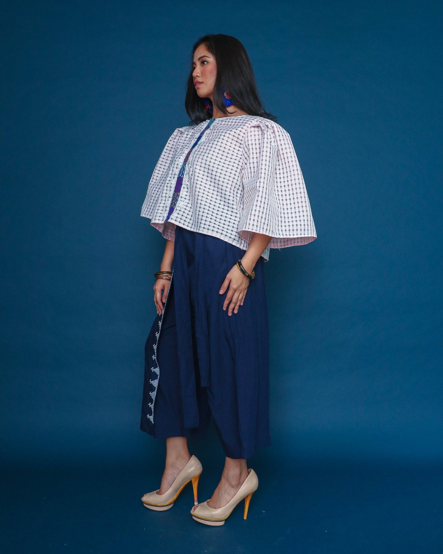Blusang Puti with Puffed Sleeves & Langkit Strap of Marawi