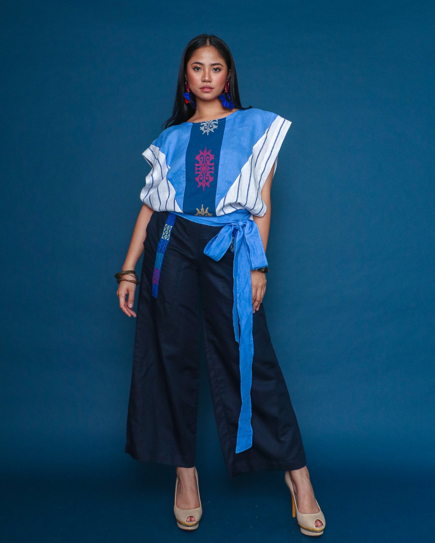 Madaling Kausap Ninja Blouse in Blue Inaul