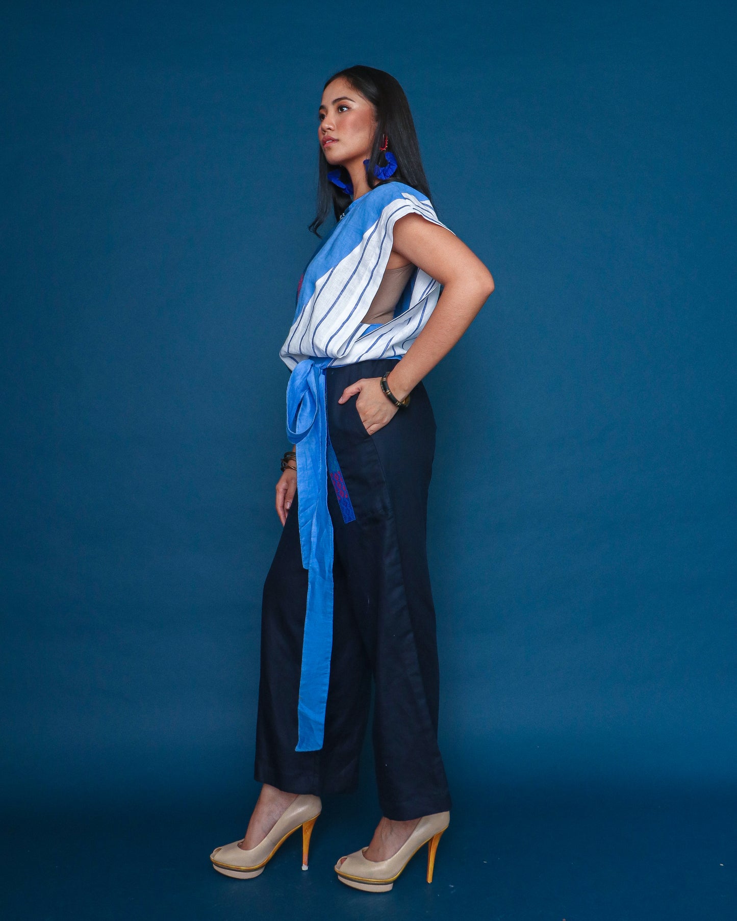 Madaling Kausap Ninja Blouse in Blue Inaul