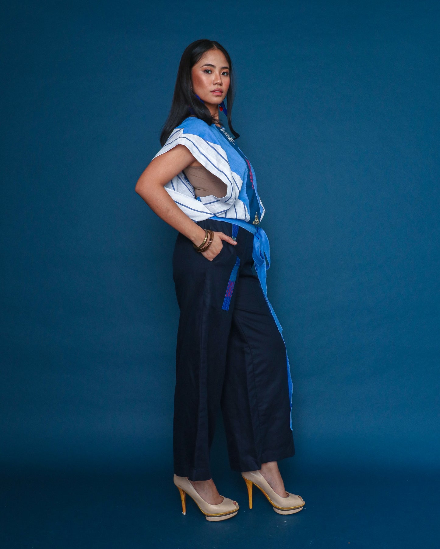 Madaling Kausap Ninja Blouse in Blue Inaul