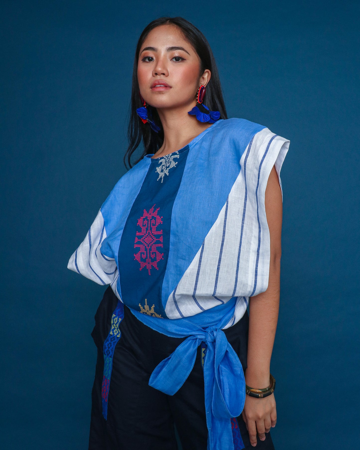 Madaling Kausap Ninja Blouse in Blue Inaul