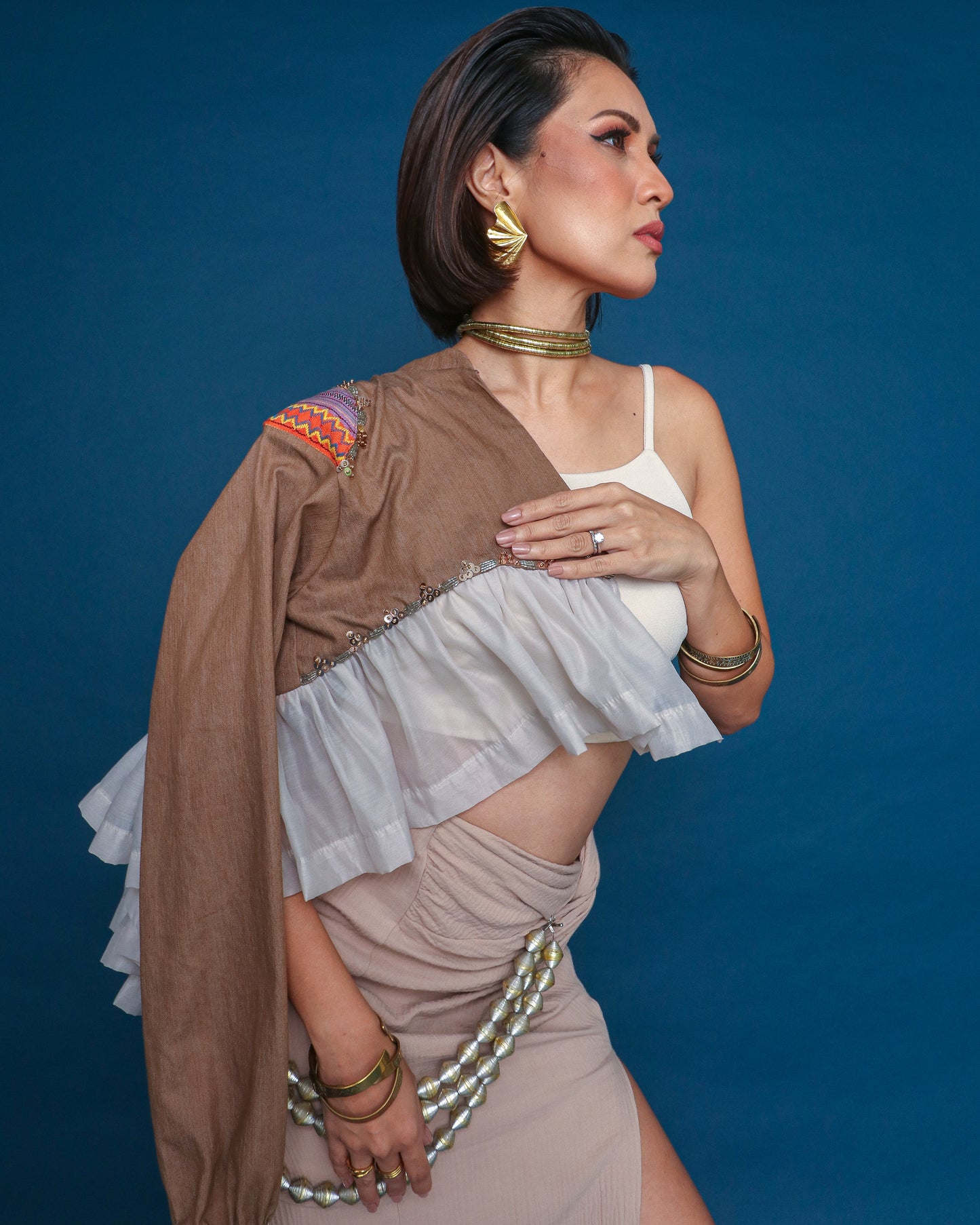Maayusin Crop Kimono with Hand Embroidery