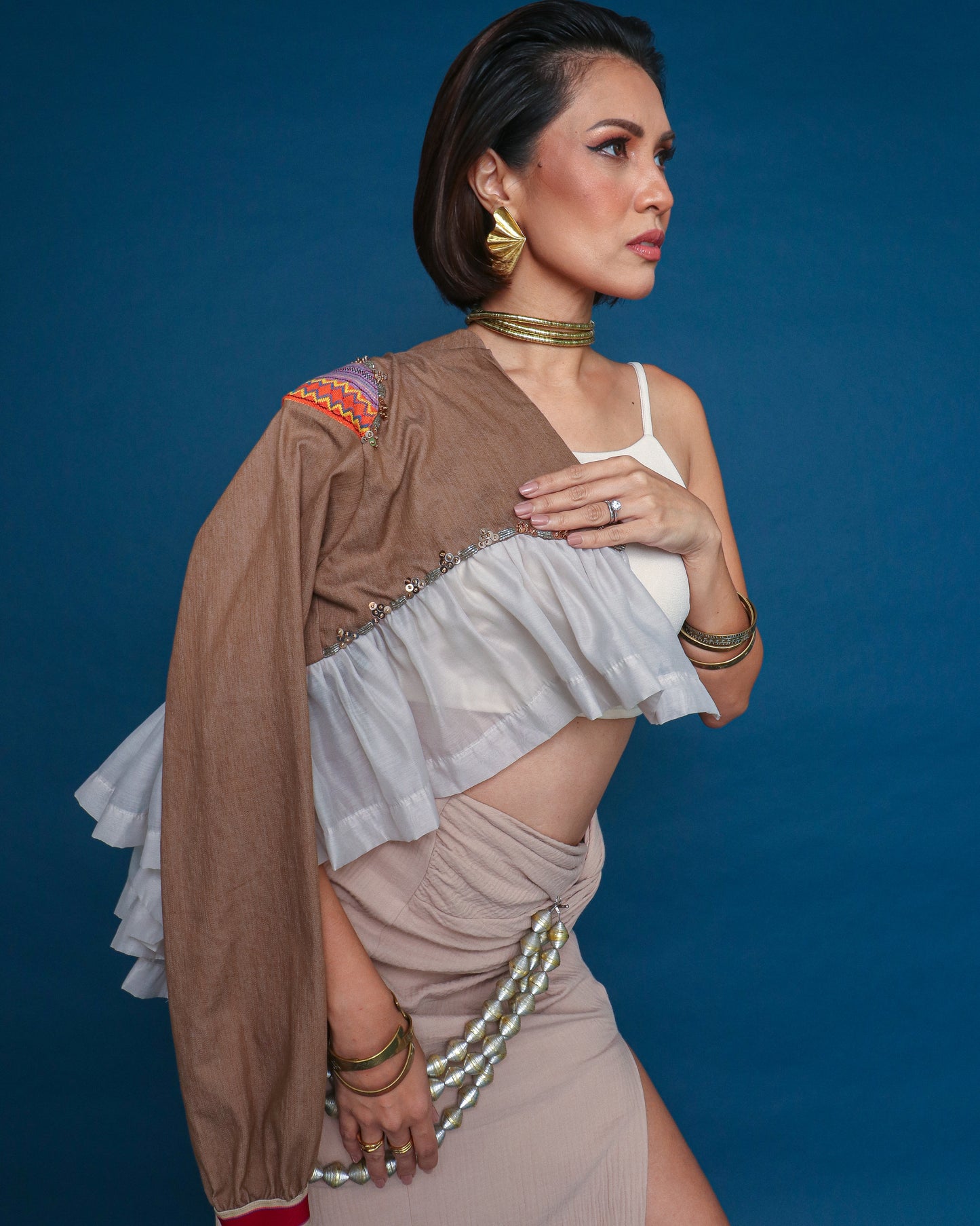 Maayusin Crop Kimono with Hand Embroidery