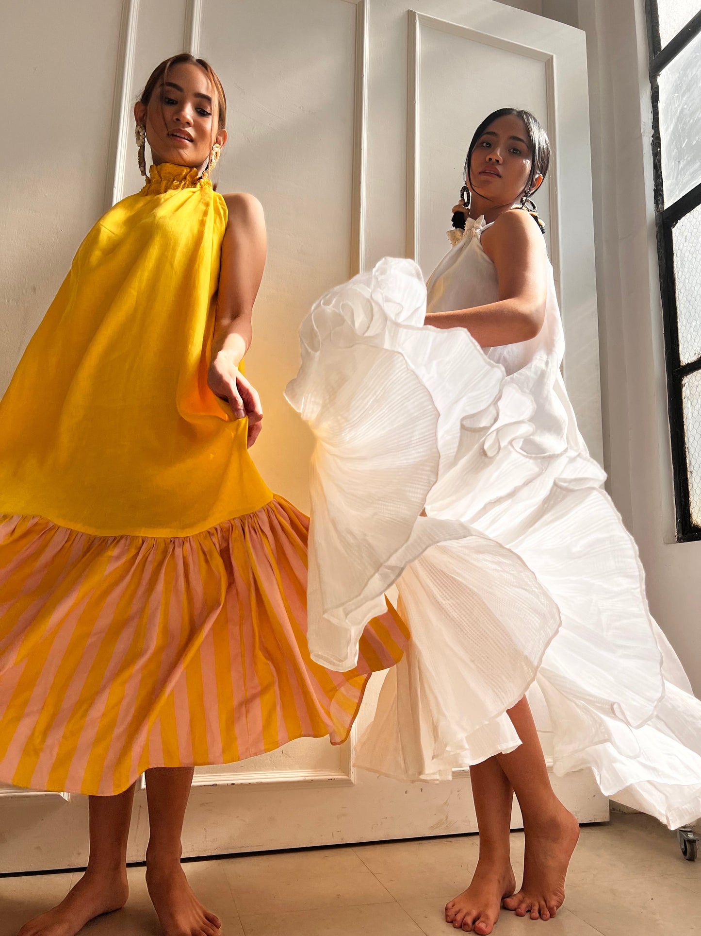 Diwata Flowy Dress in White