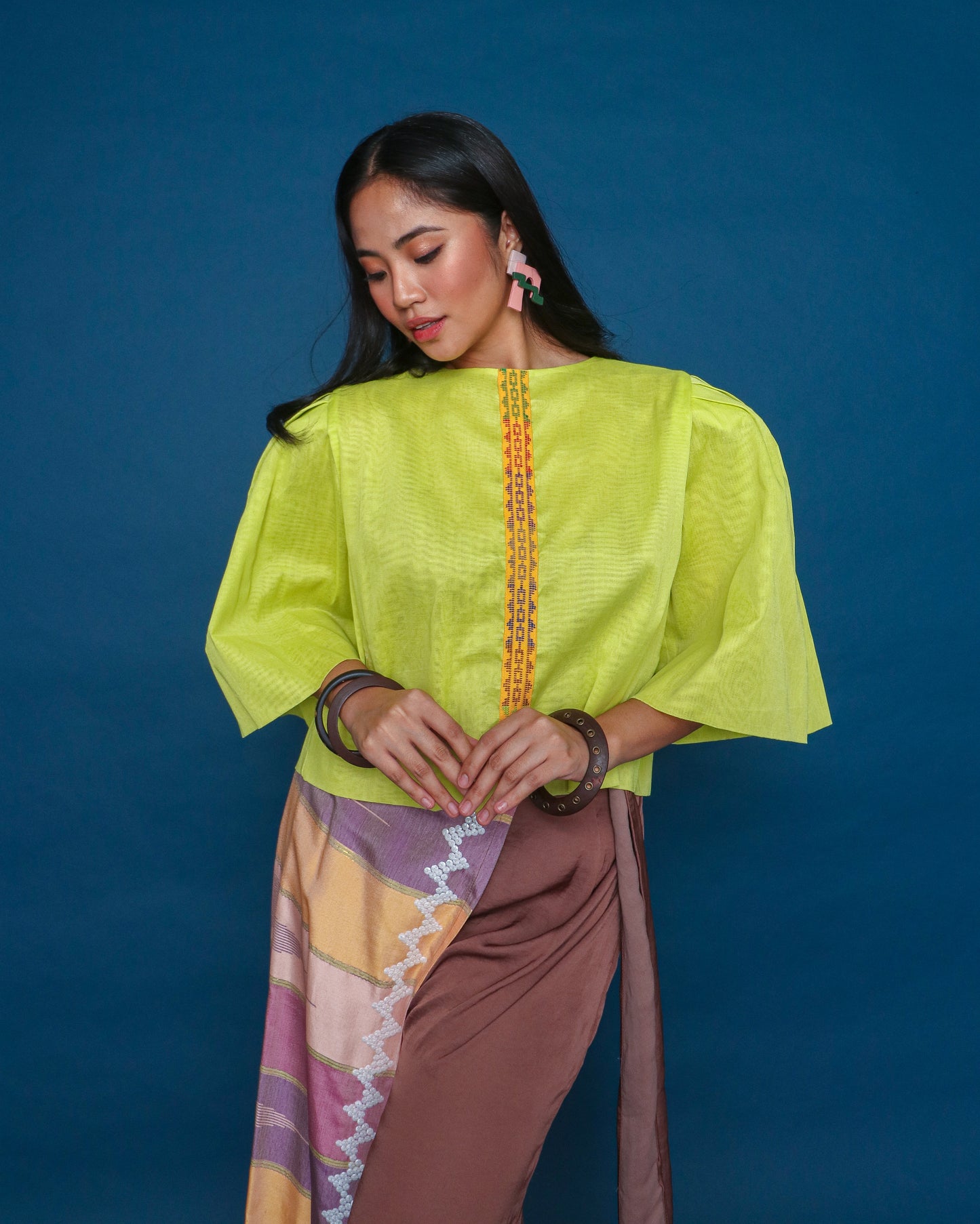 Blusang Dilaw with Puffed Sleeves & Langkit Strap of Marawi