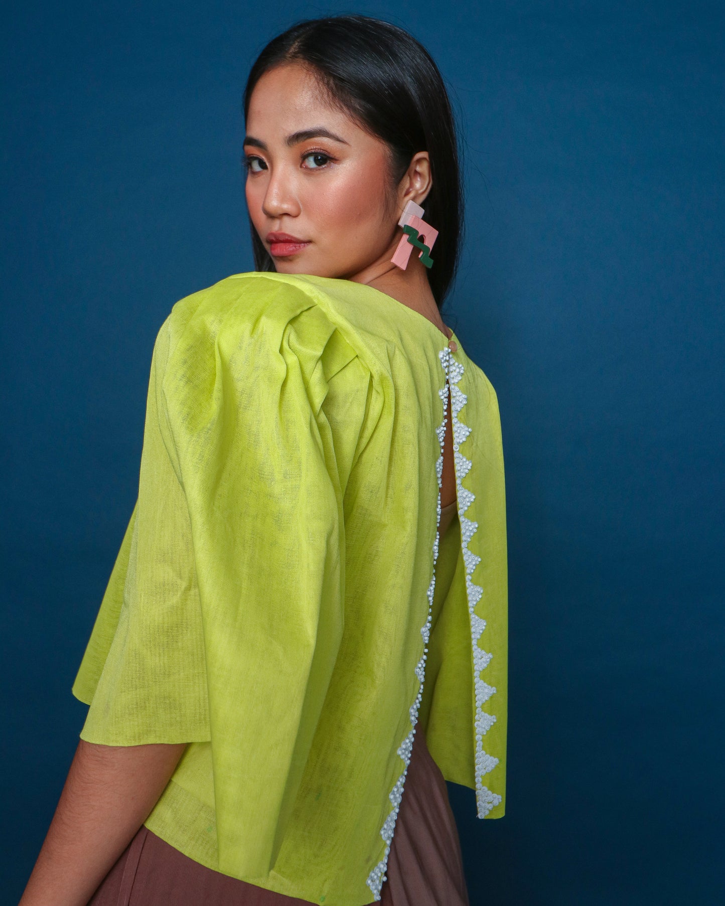 Blusang Dilaw with Puffed Sleeves & Langkit Strap of Marawi