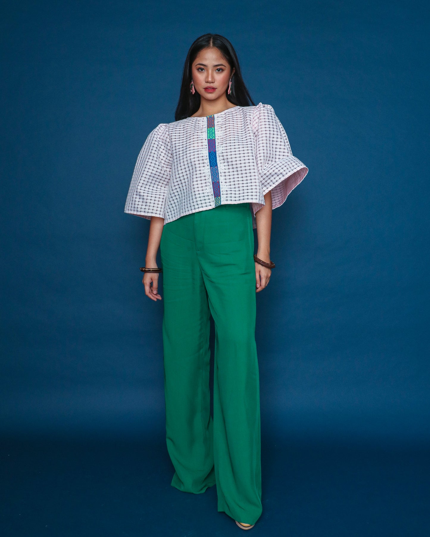 Blusang Puti with Puffed Sleeves & Langkit Strap of Marawi