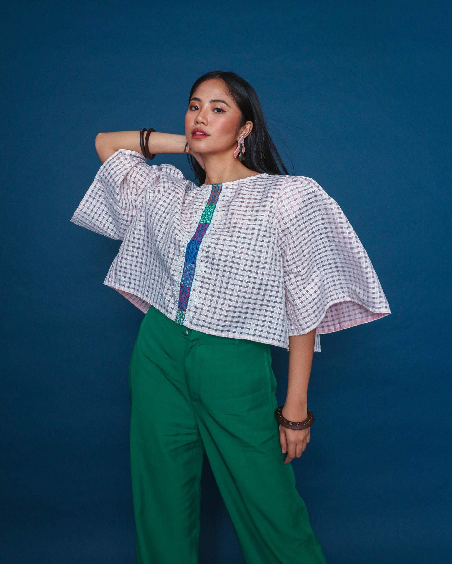 Blusang Puti with Puffed Sleeves & Langkit Strap of Marawi