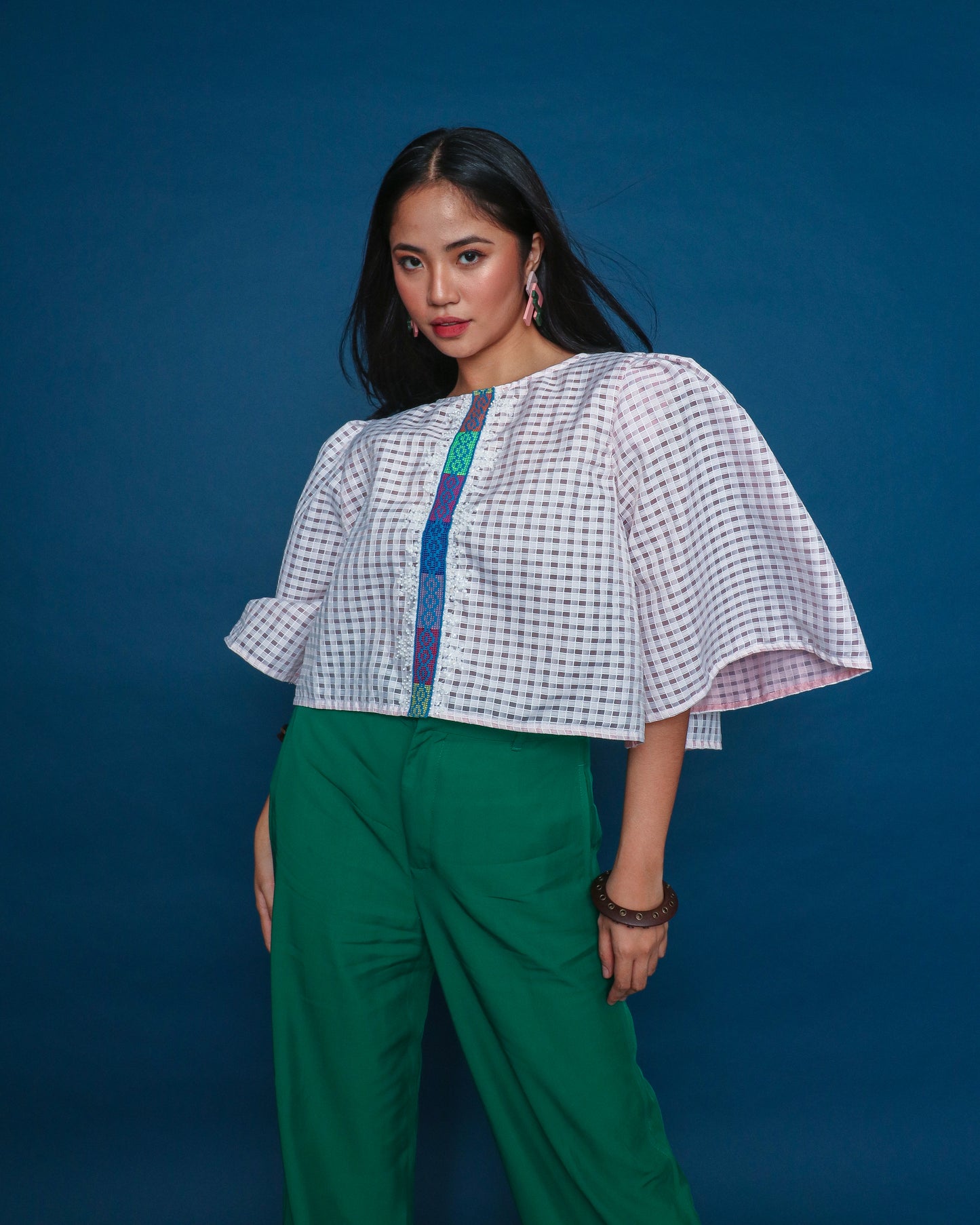 Blusang Puti with Puffed Sleeves & Langkit Strap of Marawi